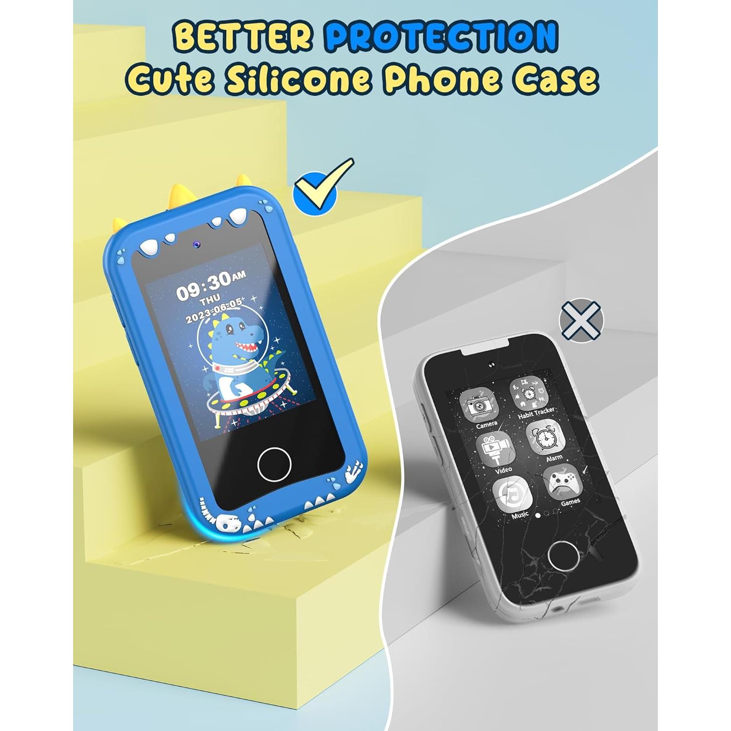 Teléfono Juguete Inteligente UCIDCI para Niños 3 a 7 Años Azul