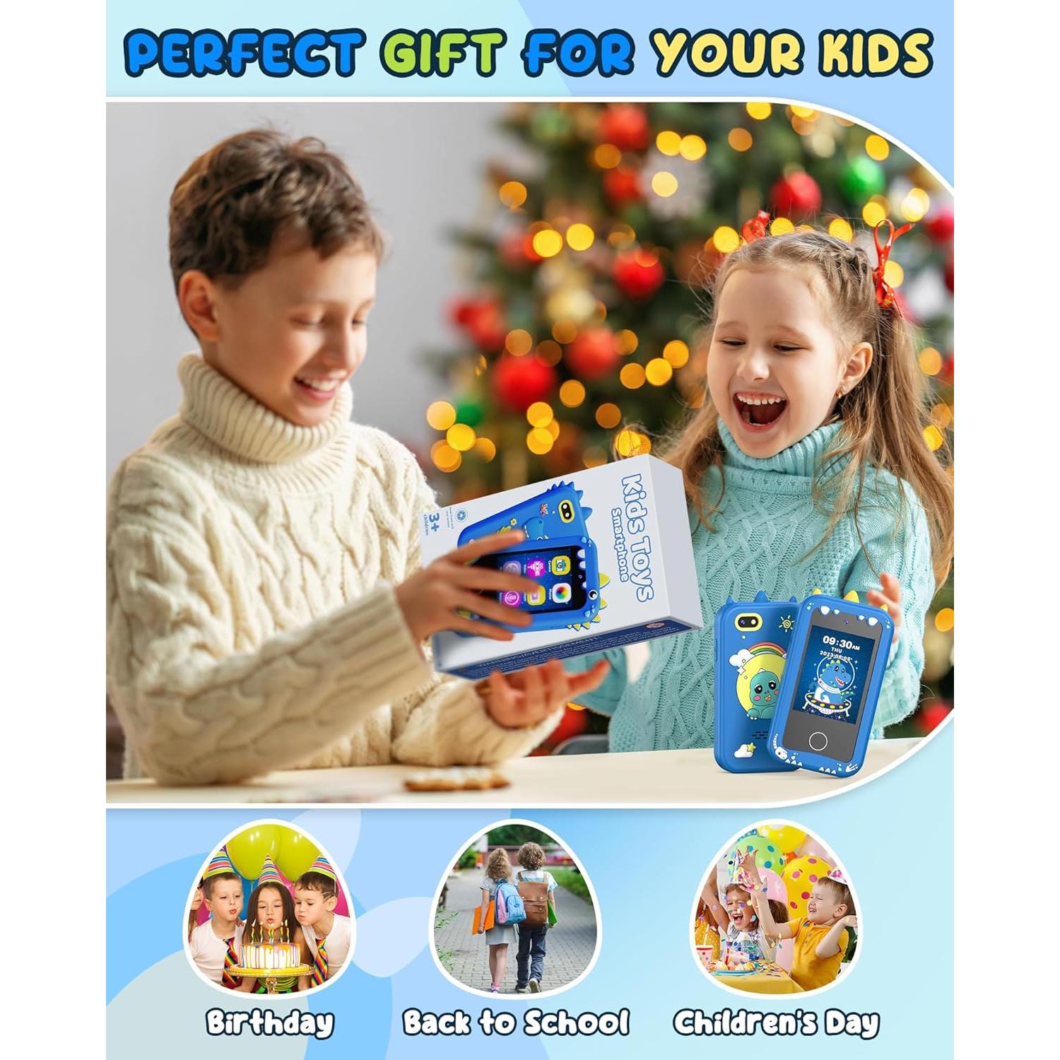 Teléfono Juguete Inteligente UCIDCI para Niños 3 a 7 Años Azul