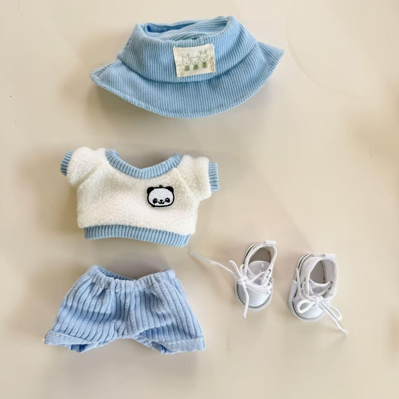 Conjunto de Ropa para Muñeca Labubu 4 Piezas Azul 15-17 cm