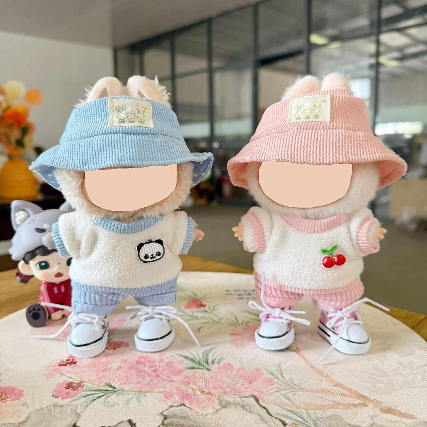 Conjunto de Ropa para Muñeca Labubu 4 Piezas Azul 15-17 cm