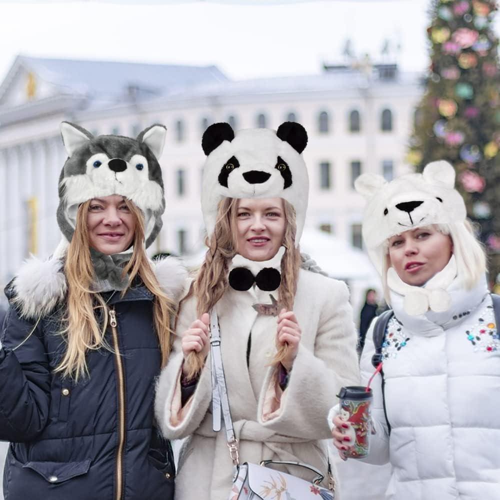 Sombrero de Peluche Panda Lindo Unisex para Adultos y Niños