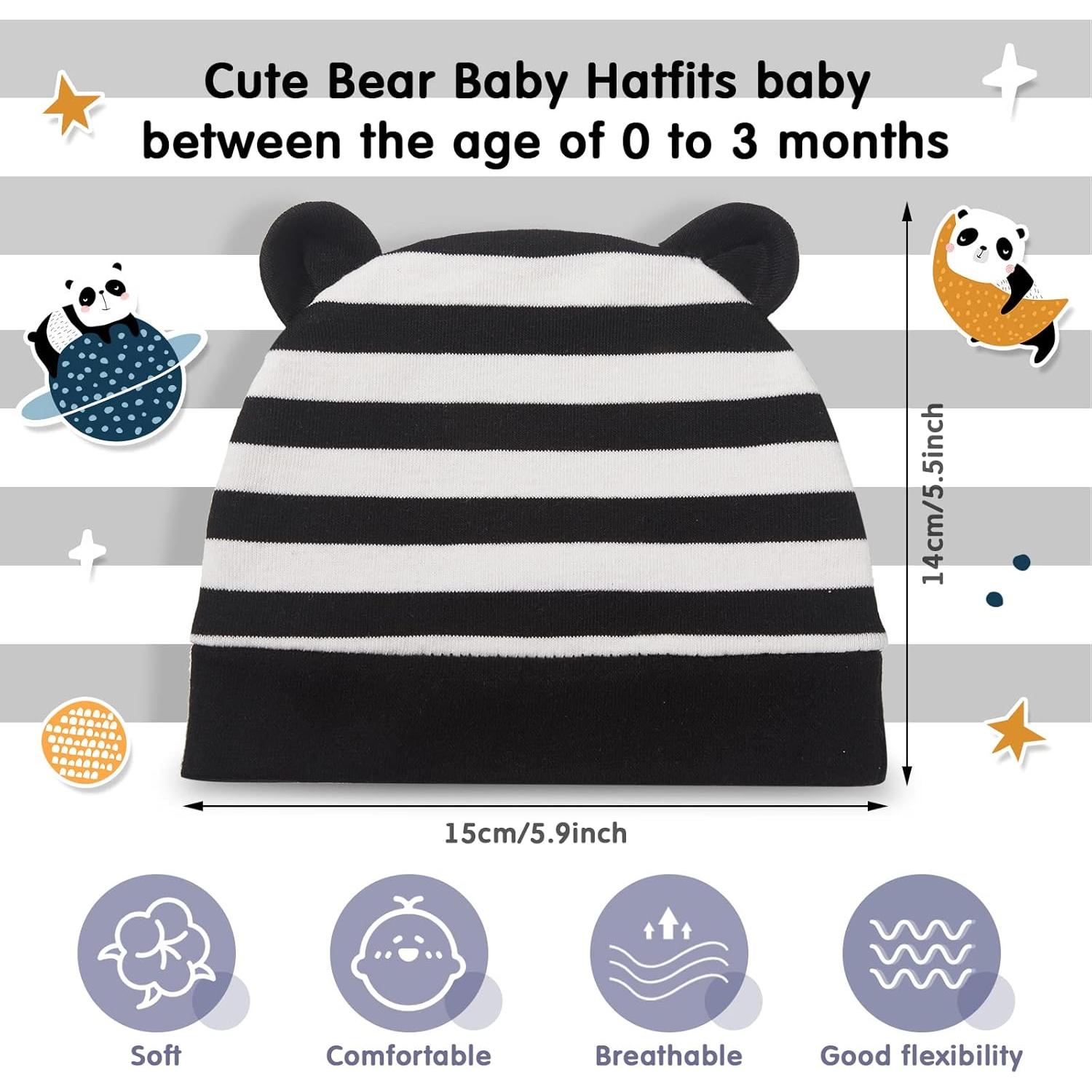 Gorros para Bebé Geyoga 9 Piezas Oso Orejas 0-3 Meses