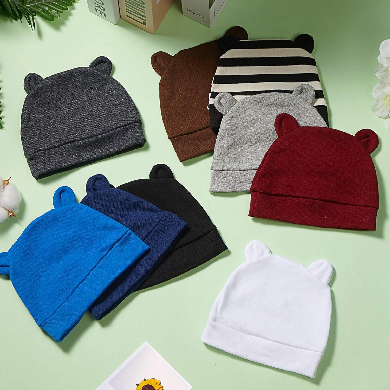 Gorros para Bebé Geyoga 9 Piezas Oso Orejas 0-3 Meses