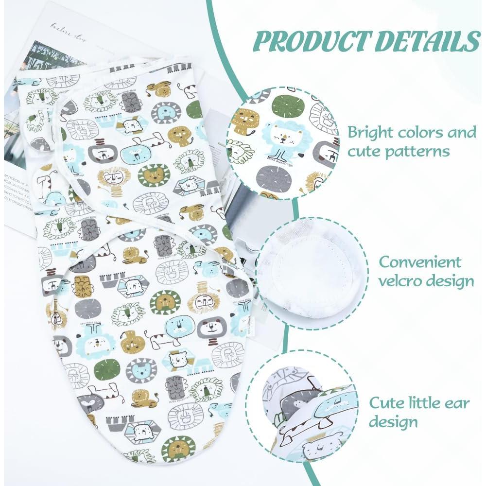 Cinaci 2 Piezas Manta y Gorro Bebé Algodón Suave 0-3 Meses