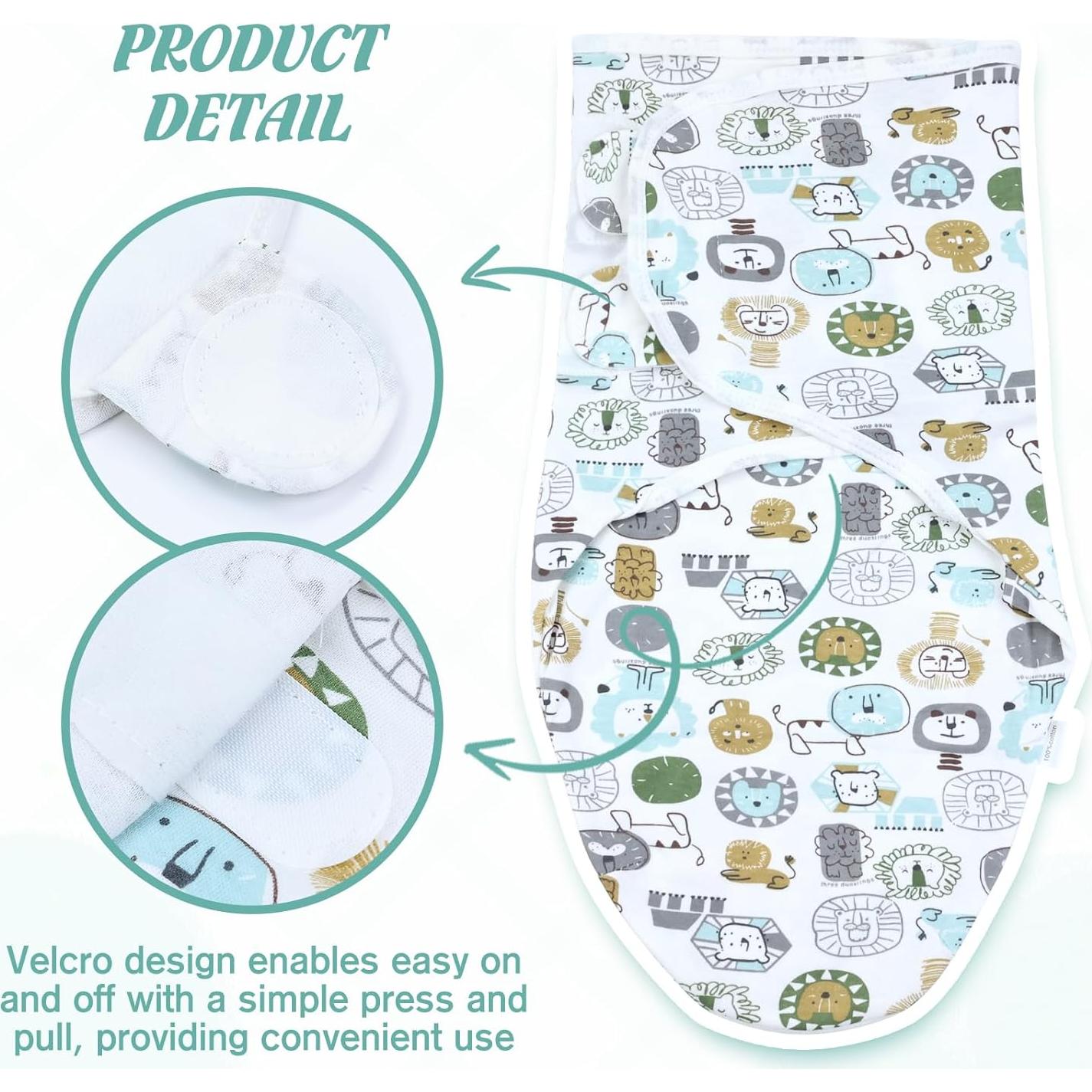 Cinaci 2 Piezas Manta y Gorro Bebé Algodón Suave 0-3 Meses