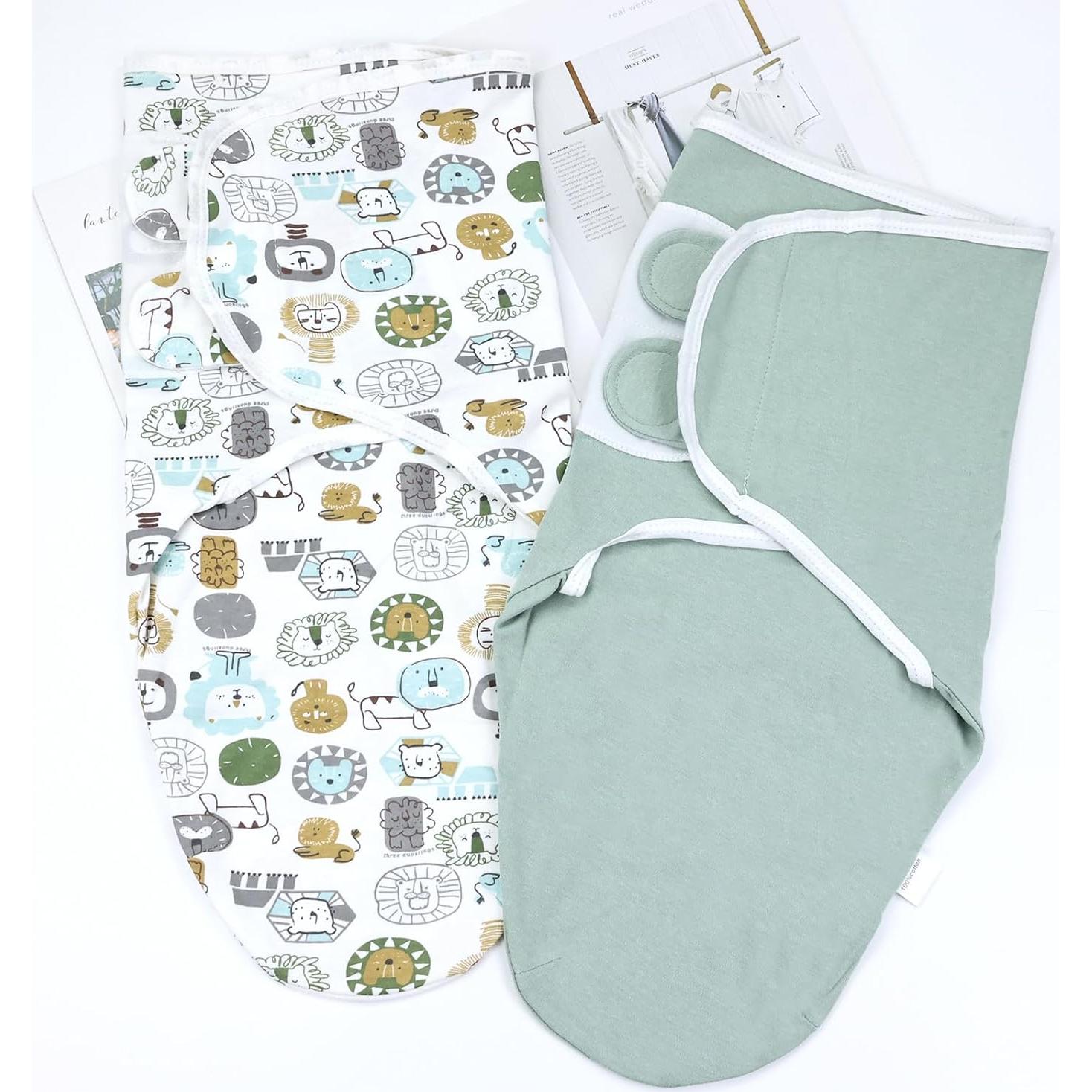 Cinaci 2 Piezas Manta y Gorro Bebé Algodón Suave 0-3 Meses