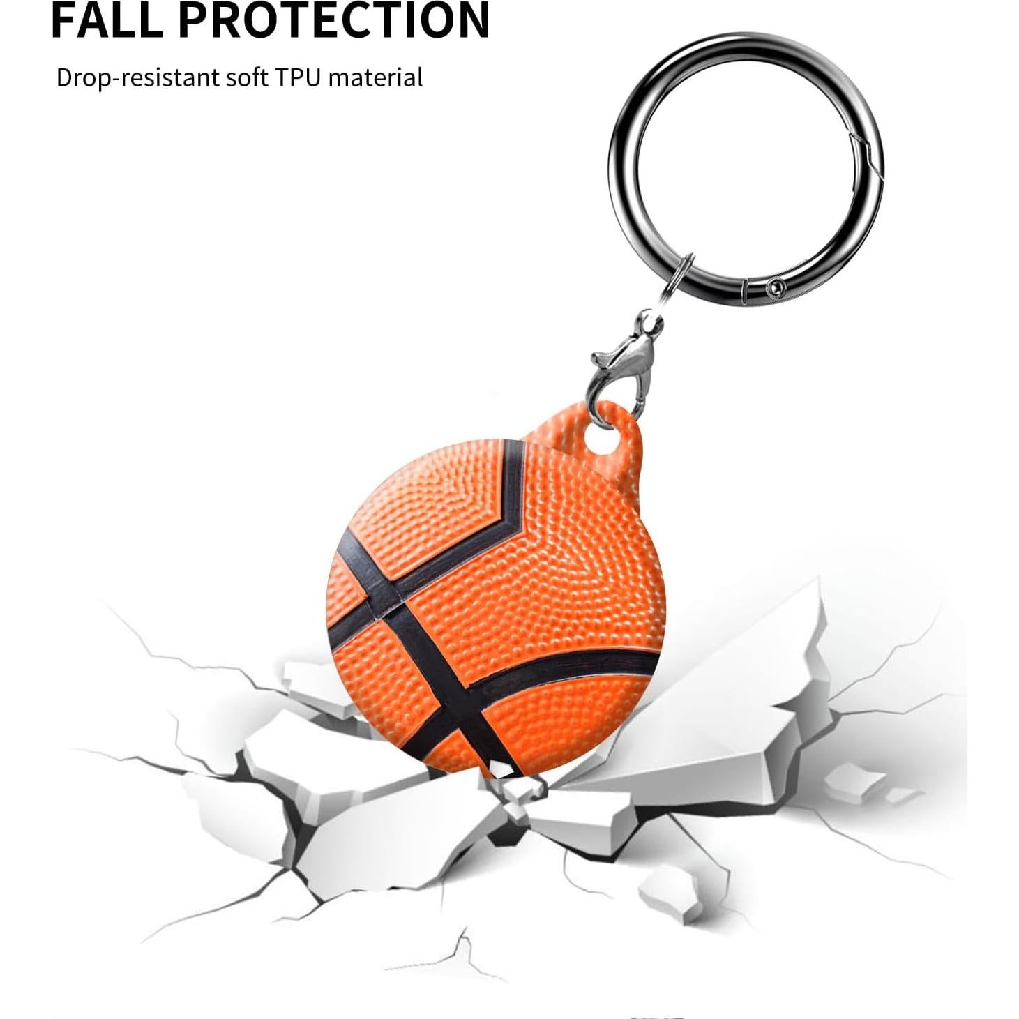Soporte para AirTag AKPZV con cubierta anti-rayones piel baloncesto