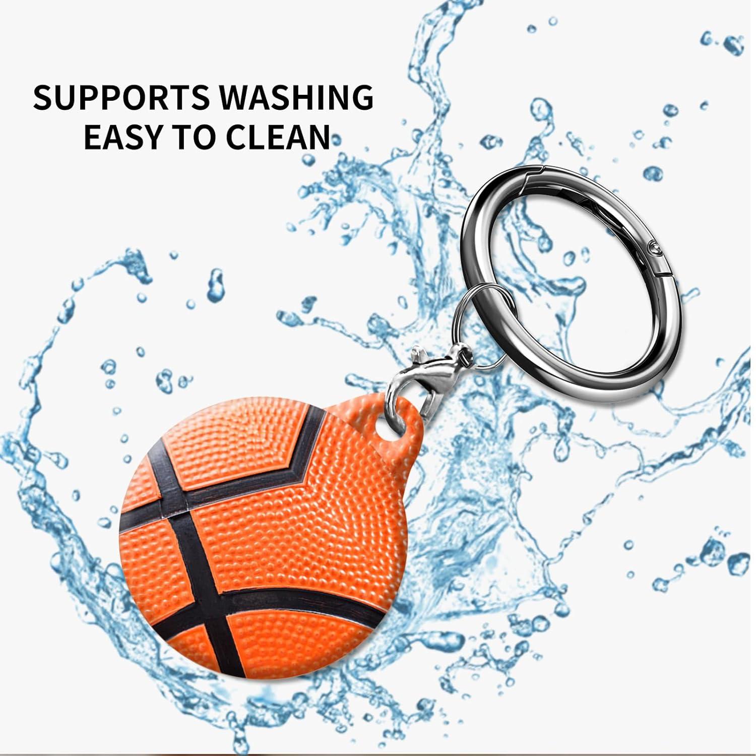 Soporte para AirTag AKPZV con cubierta anti-rayones piel baloncesto