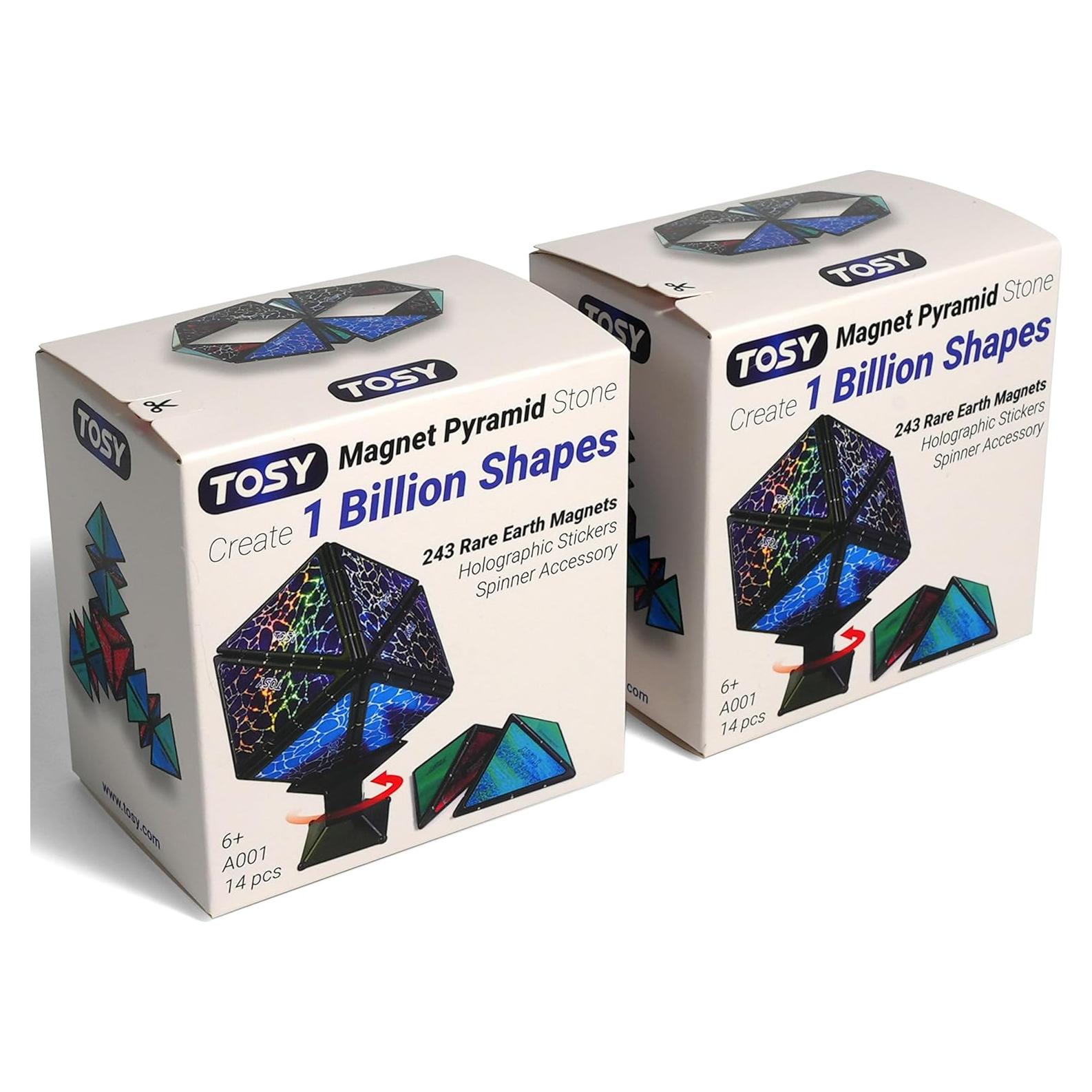 TOSY Pirámide Magnética de Piedra - 24 Piezas, 243 Imanes