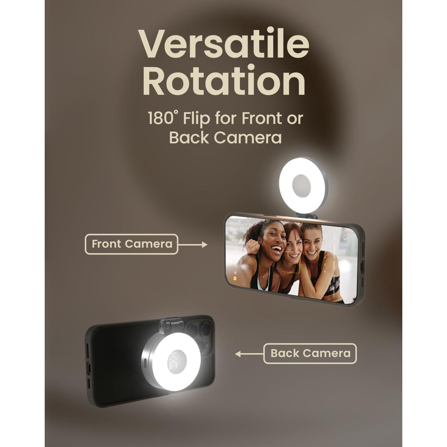 Luz de Selfie Magnética KraftGeek para iPhone MagSafe Negra