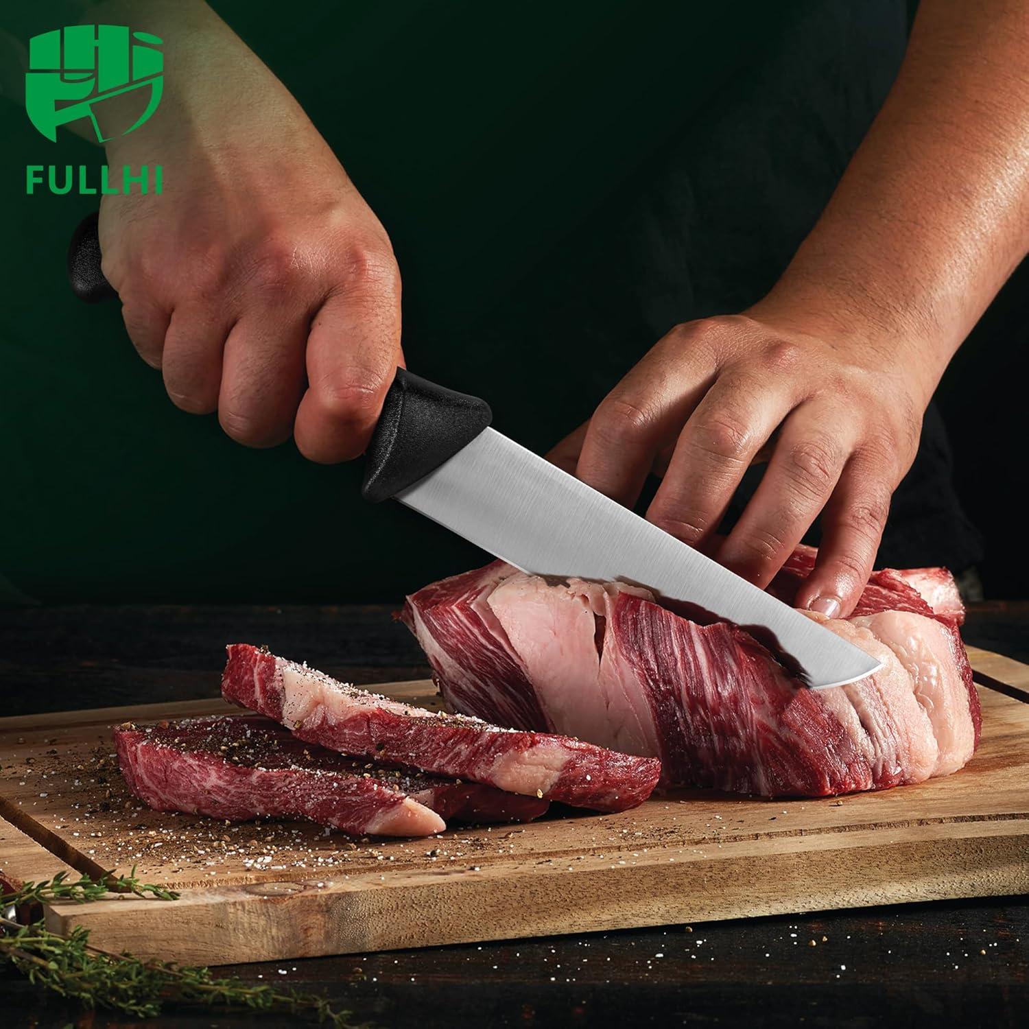 Juego de Cuchillos de Carnicero FULLHI 11 Piezas Acero Inoxidable