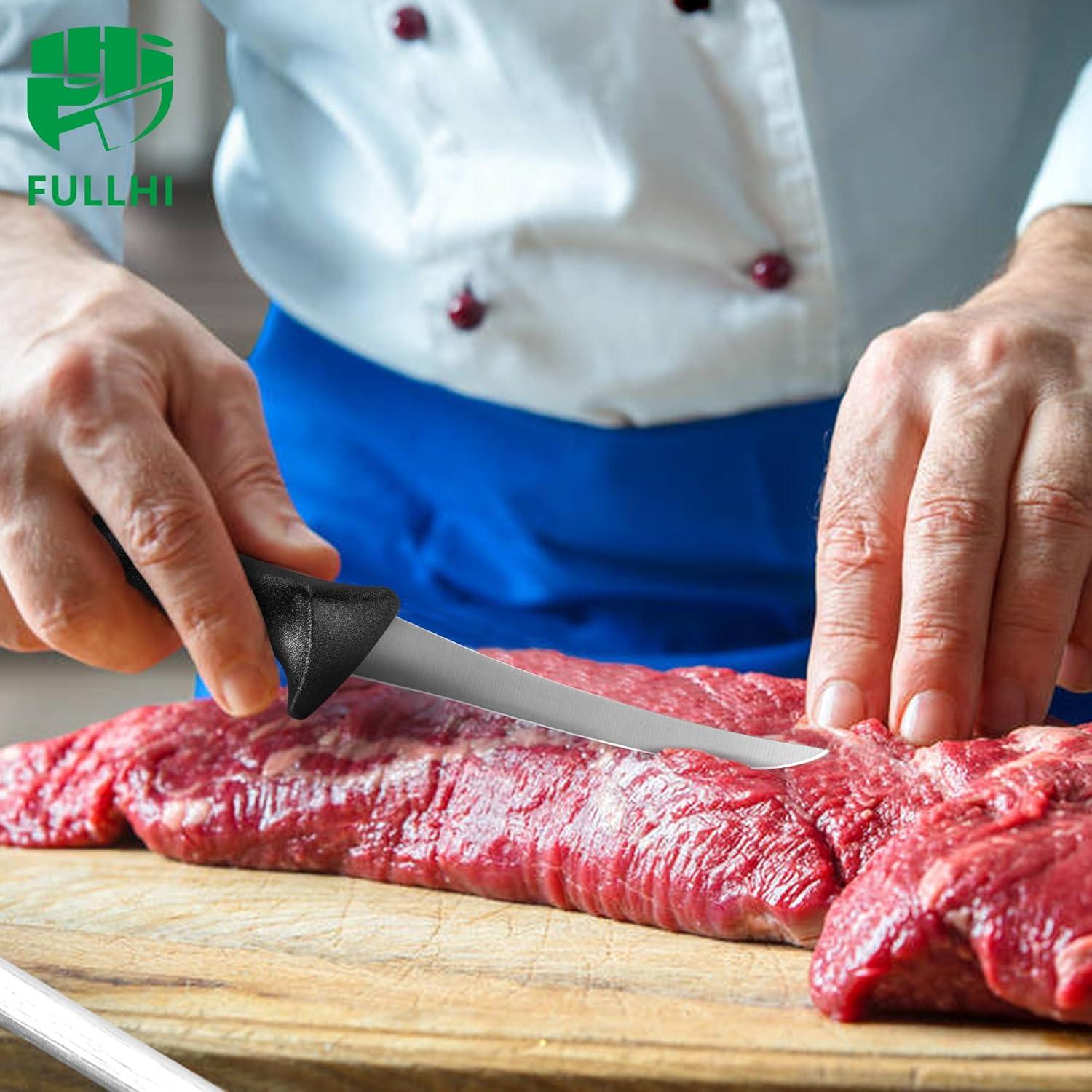 Juego de Cuchillos de Carnicero FULLHI 11 Piezas Acero Inoxidable