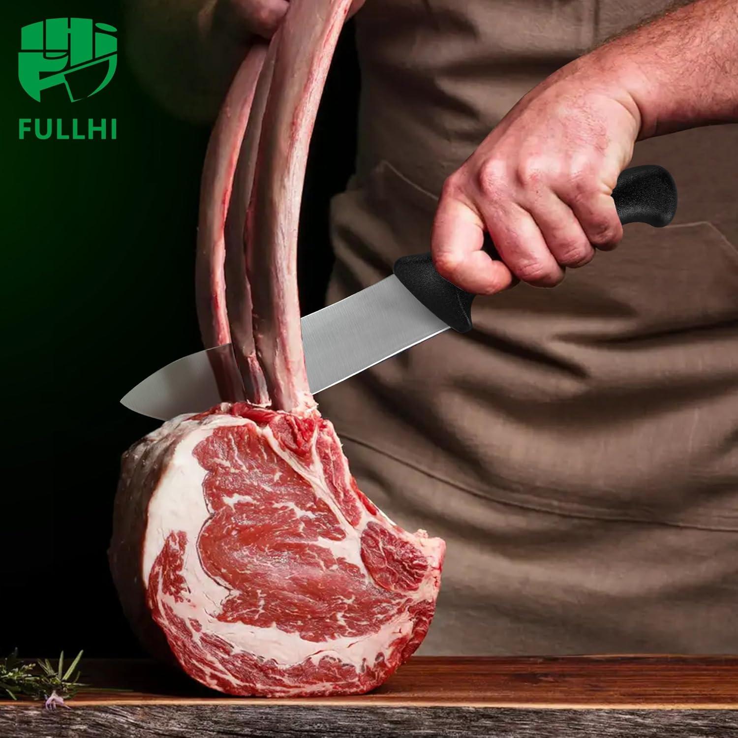 Juego de Cuchillos de Carnicero FULLHI 11 Piezas Acero Inoxidable