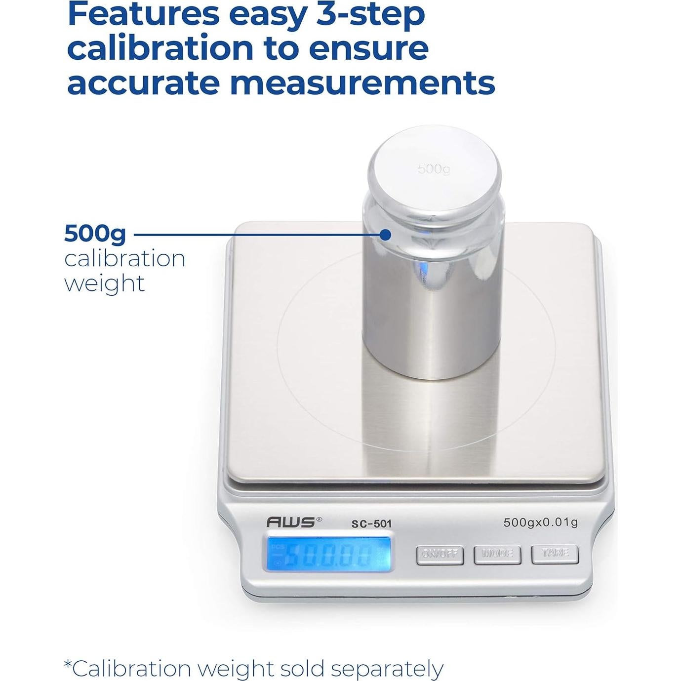 Báscula de Cocina Digital American Weigh 2kg x 0.1g Plata