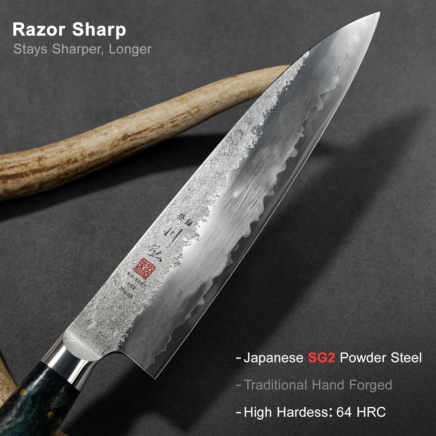 Cuchillo de Chef Japonés KAWAHIRO Gyuto 21 cm Acero SG2