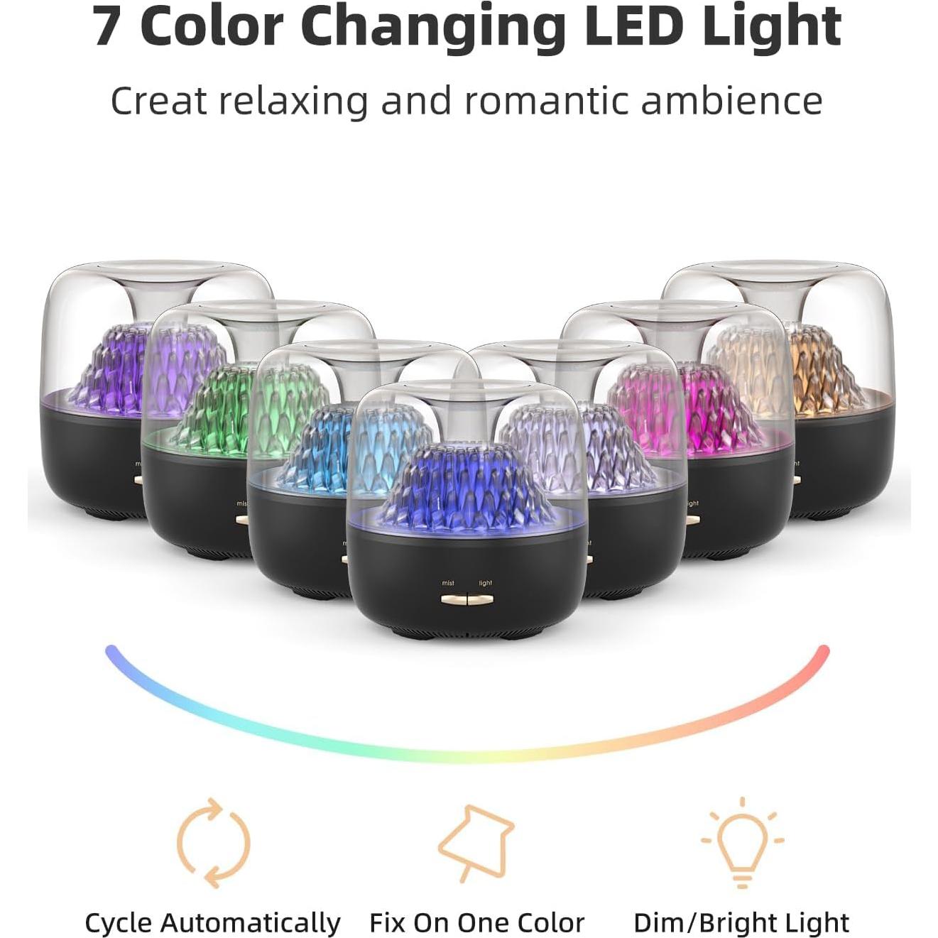 Difusor de Aceite Esencial KinYiLO Negro 200ml Aromaterapia