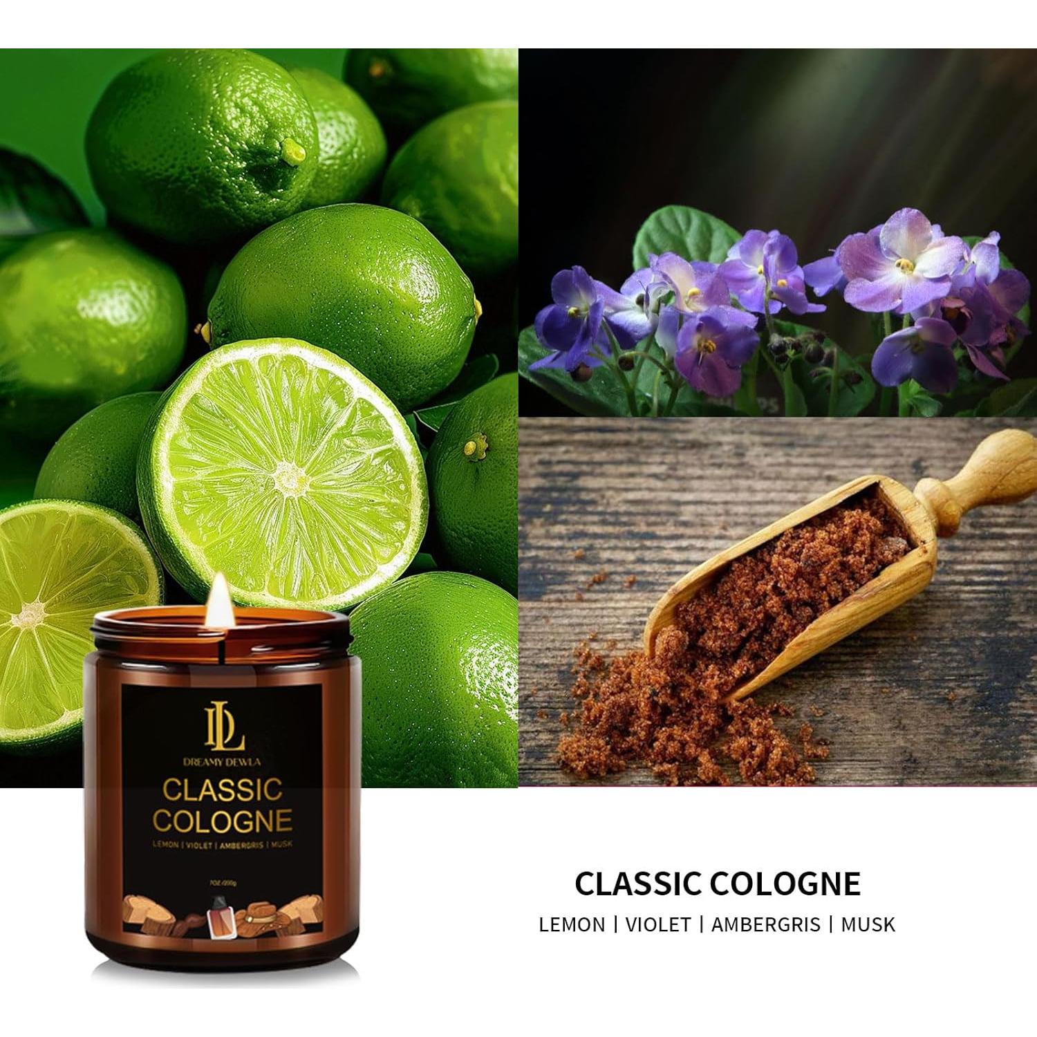 Vela Aromática de Soja Colonia Clásica 198g - Regalo Hombre