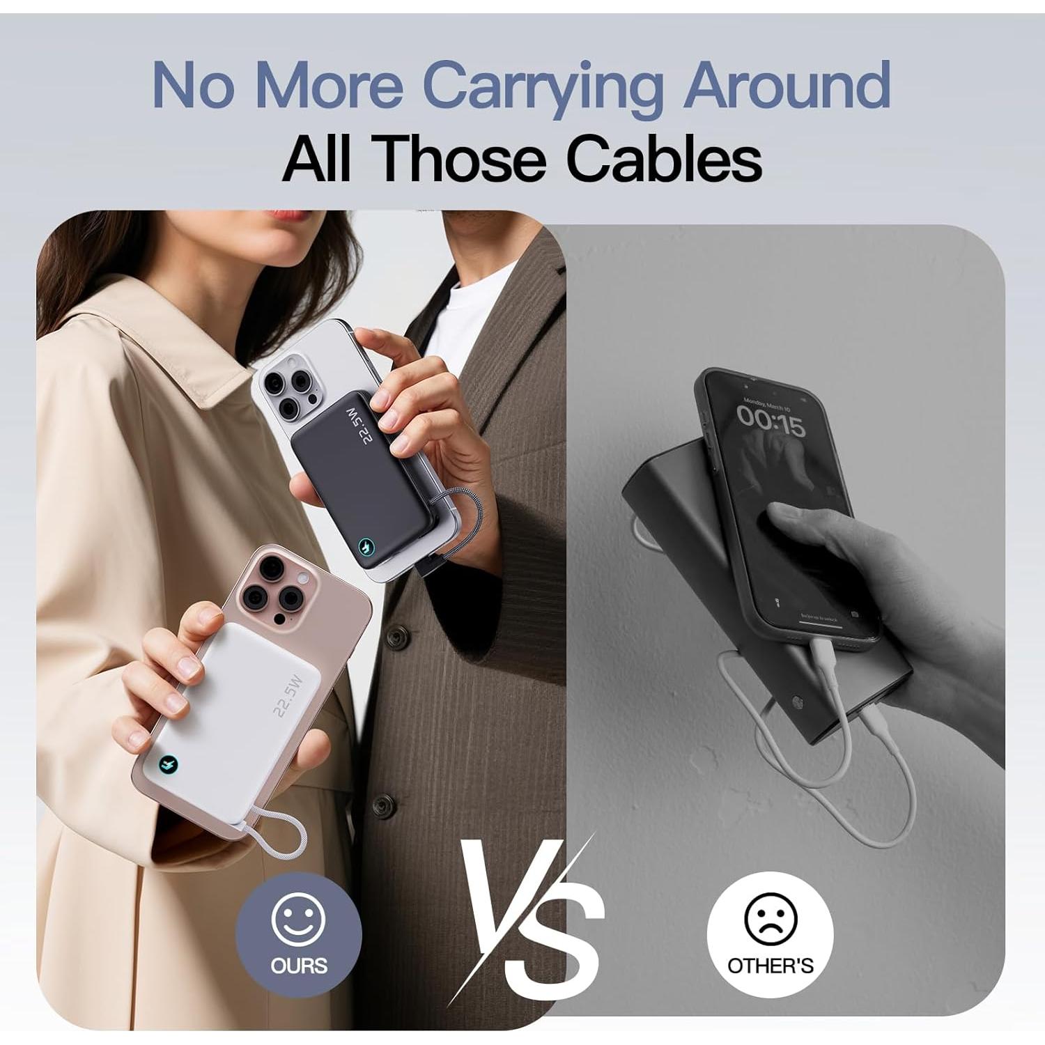 Banco de Energía Inalámbrico FancyBean M3 12800mAh Negro