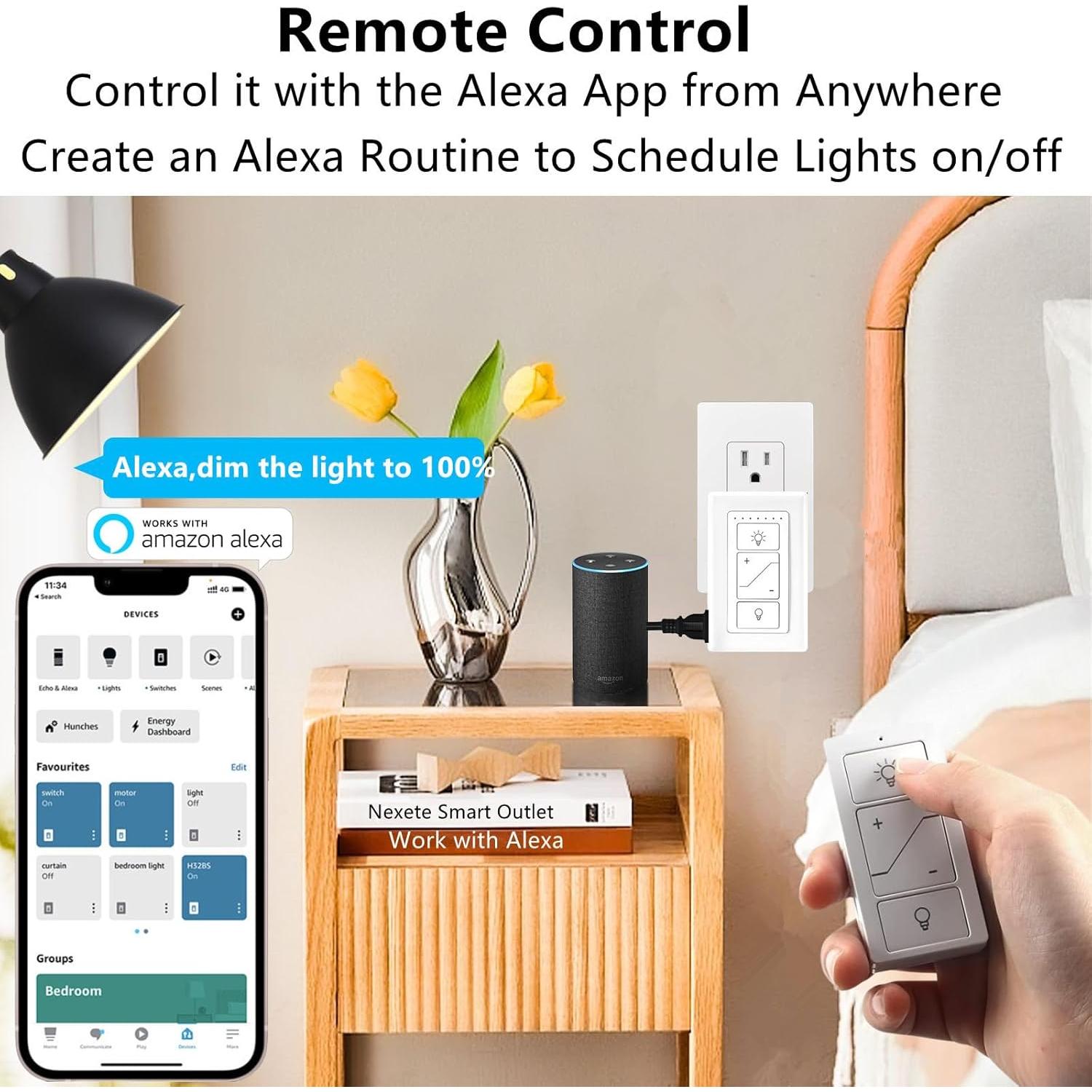 Interruptor Regulador Inteligente Nexete con Control Remoto