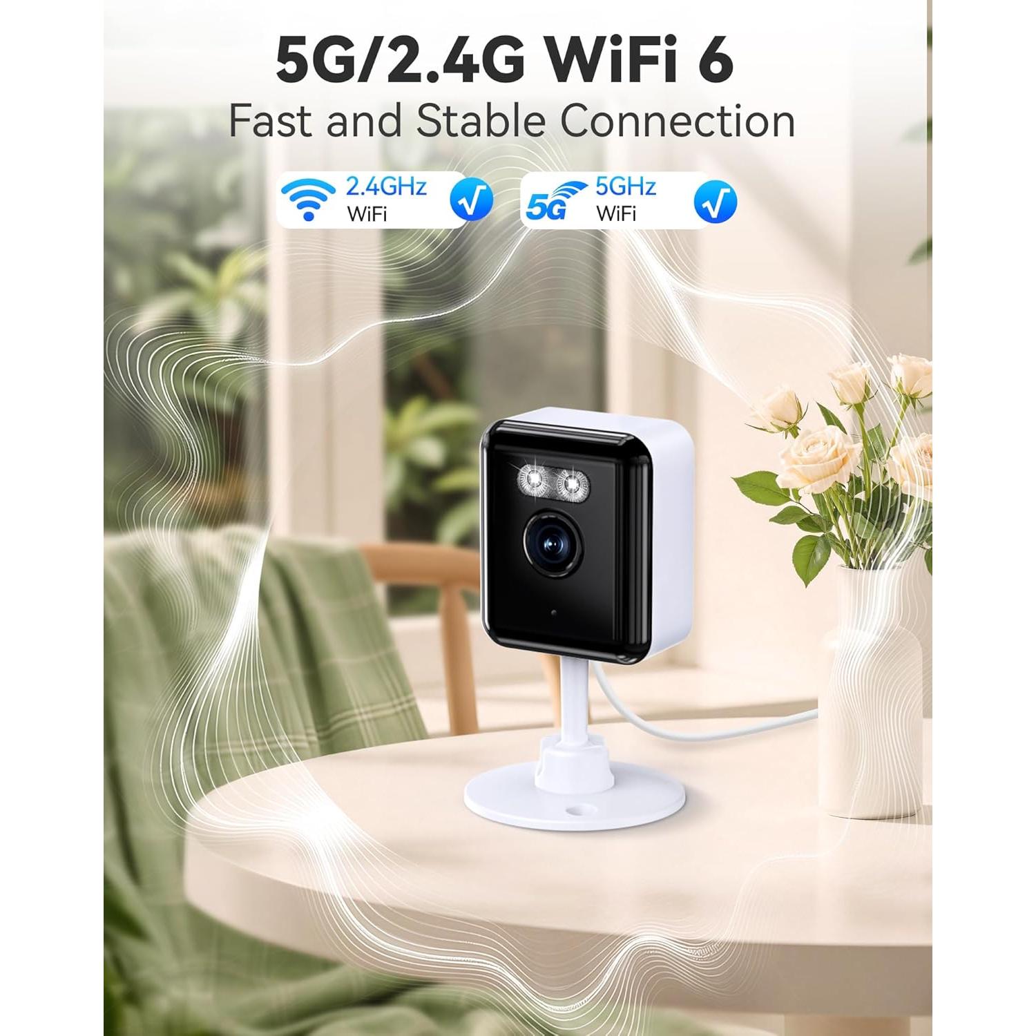 Cámara de Seguridad Interior Gianteye 2K Wi-Fi Doble Banda