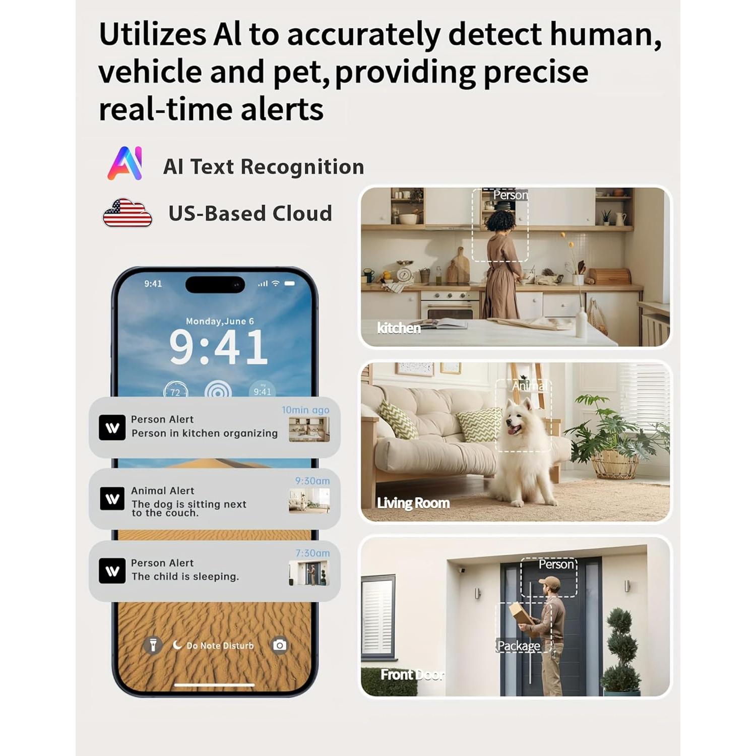 Cámara de Seguridad Interior Gianteye 2K Wi-Fi Doble Banda