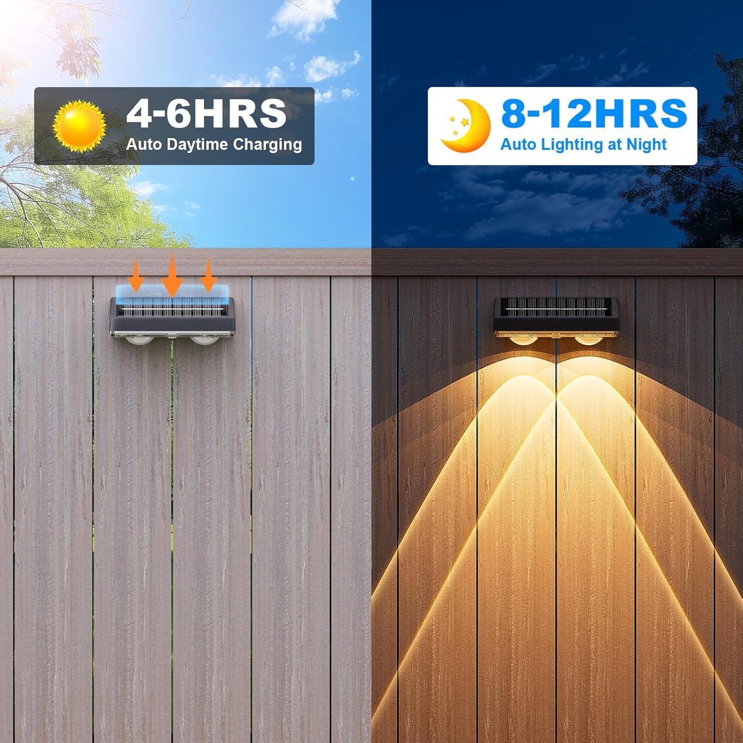 Luces Solares NIORSUN para Cercas - Paquete de 8 LED 3000K