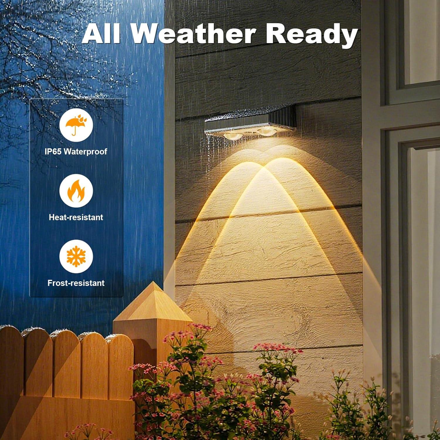 Luces Solares NIORSUN para Cercas - Paquete de 8 LED 3000K