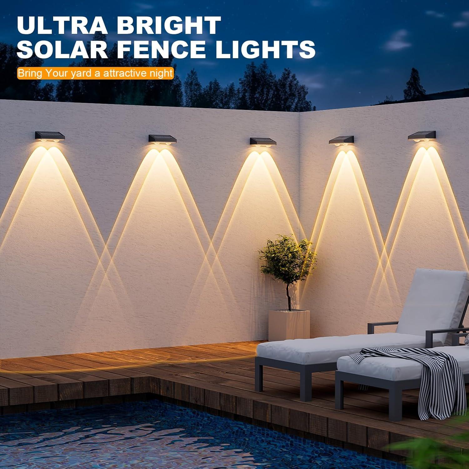 Luces Solares NIORSUN para Cercas - Paquete de 8 LED 3000K