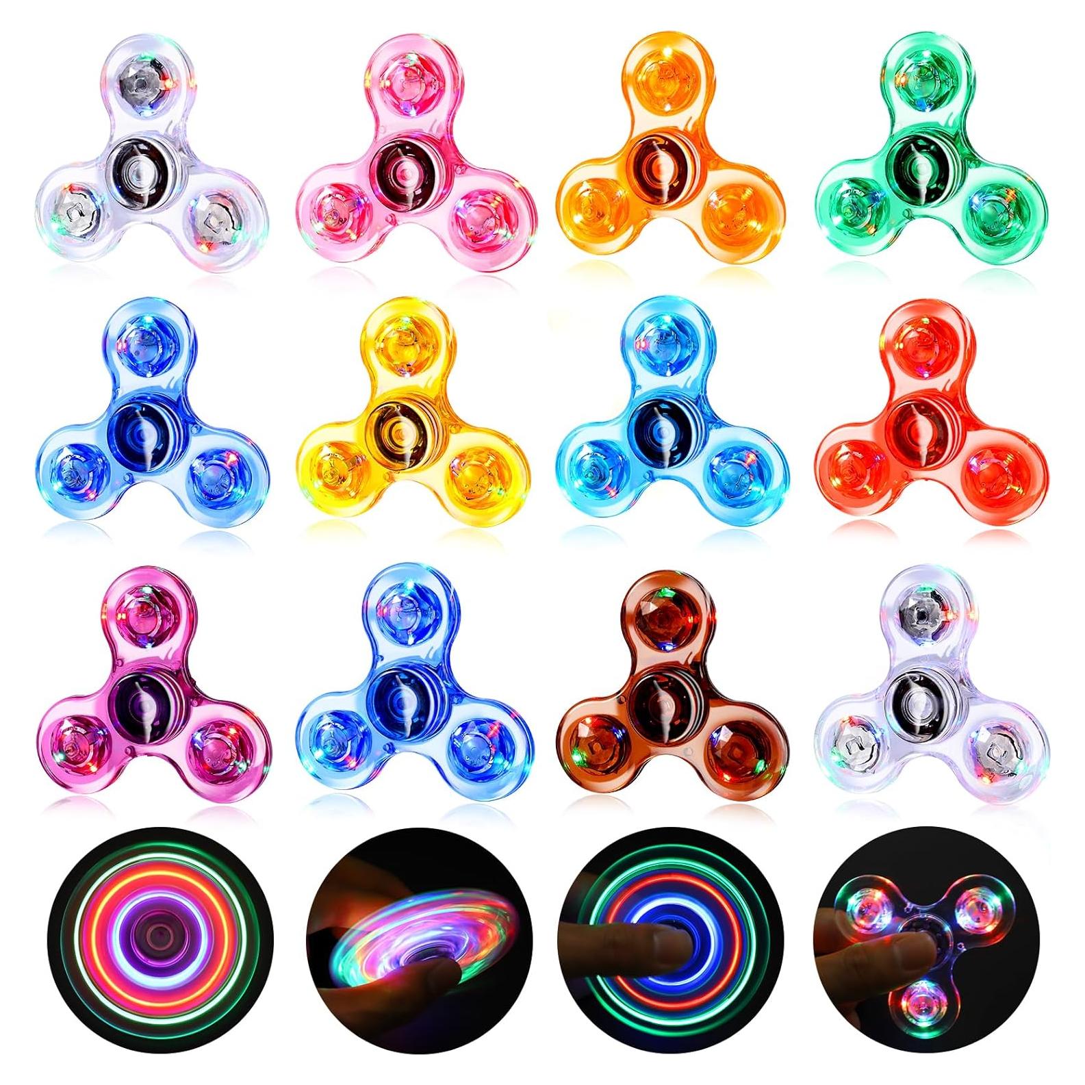 Spinners Antiestrés Gigilli 12 Pcs con Luz LED para Niños