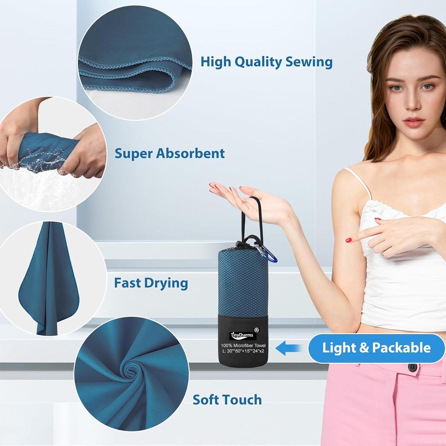 Paquete de 3 Toallas de Microfibra TinyCharms - Secado Rápido