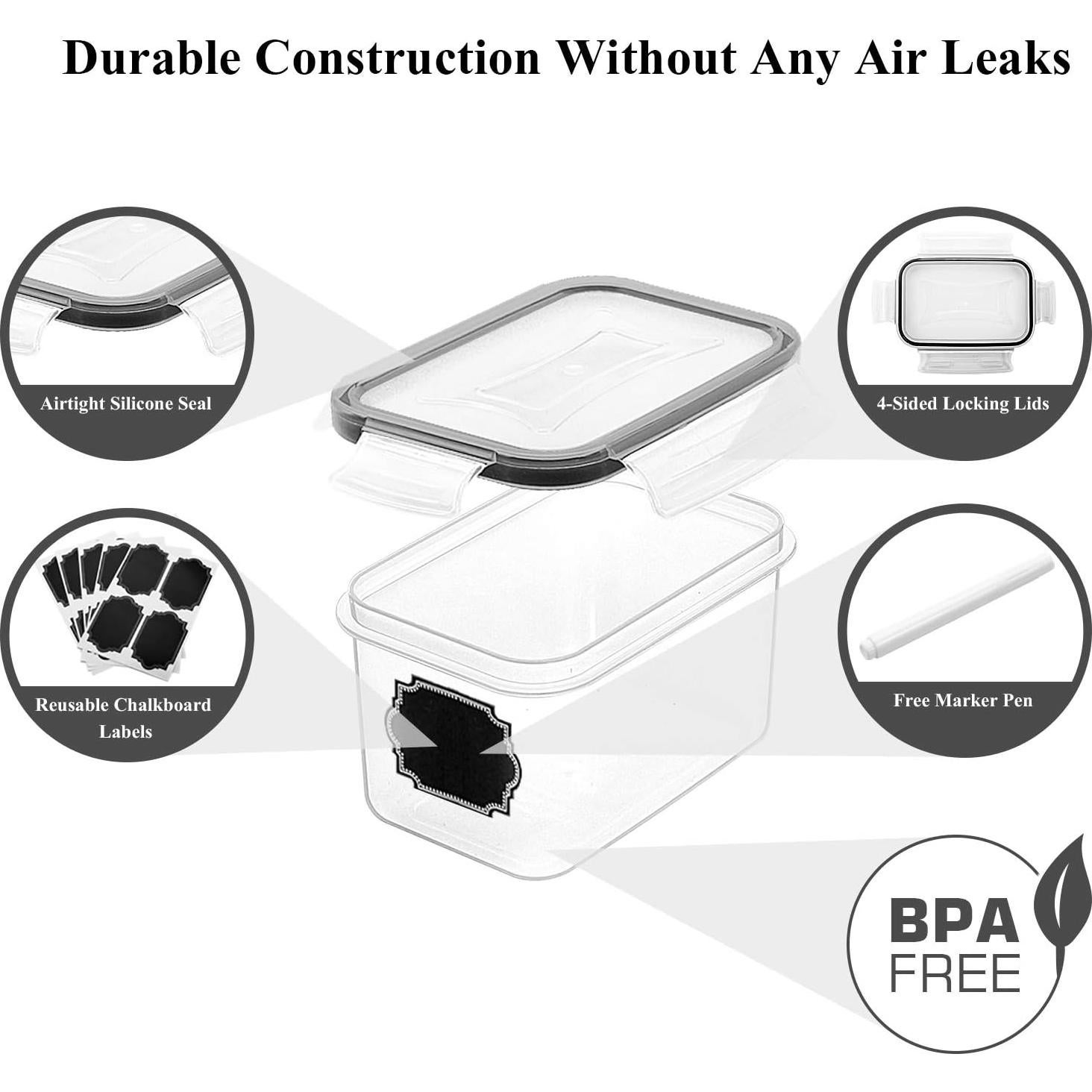 Conjunto de 16 Contenedores Herméticos Wildone 0.8L para Alimentos