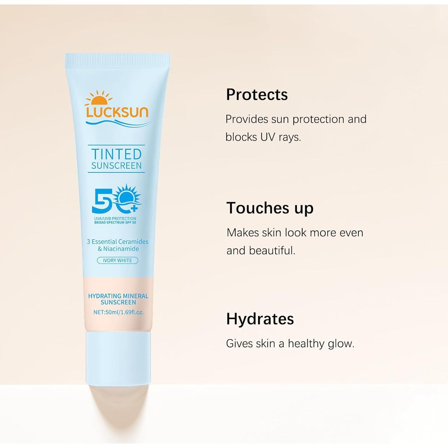 Protector Solar Mineral Tinte SPF 50 QINGC 49.9 ml 2-en-1