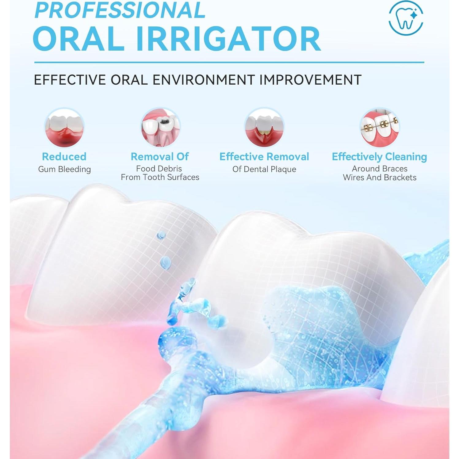 Irrigador Oral Portátil HEYAXA 300ML Inalámbrico IPX7