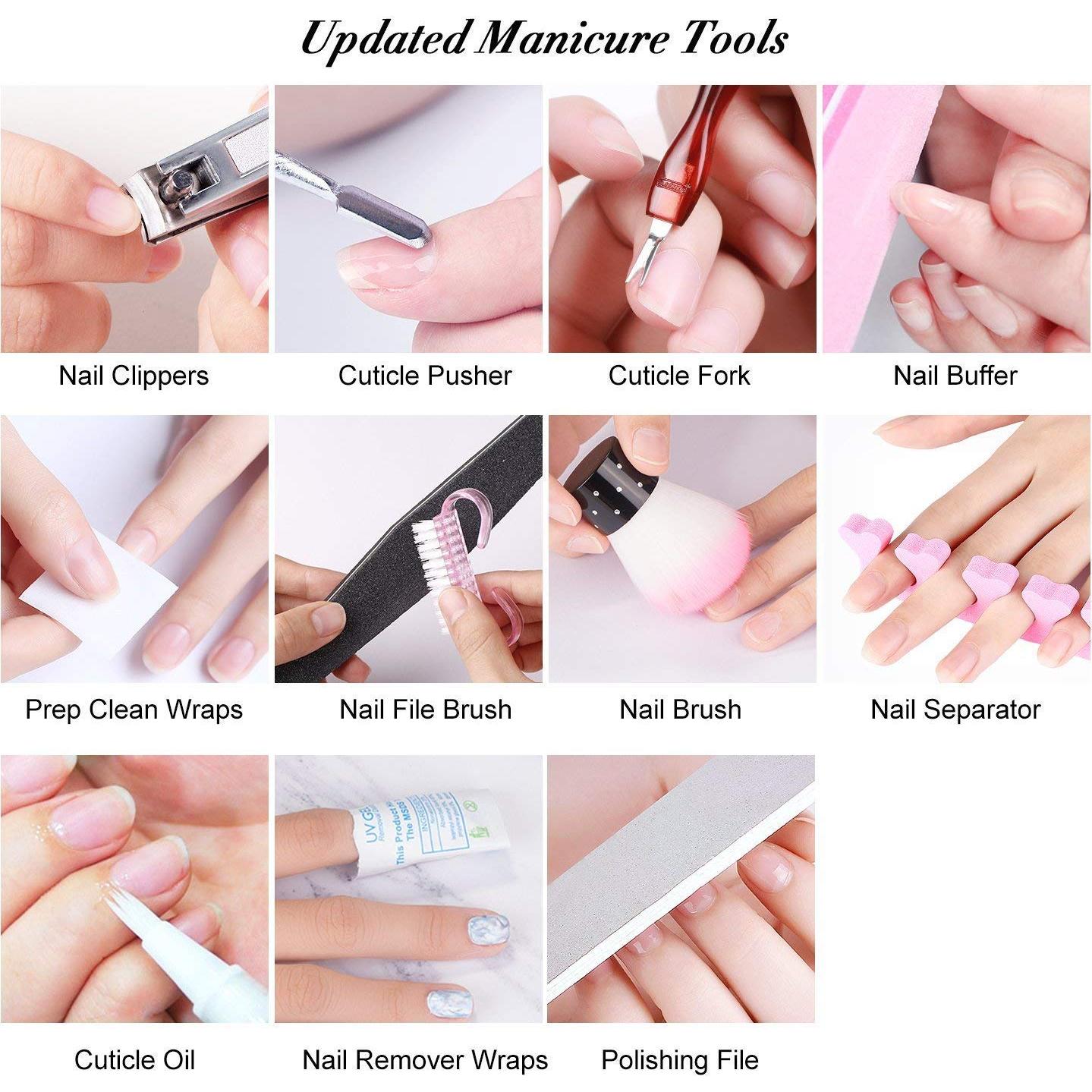 Kit de Esmalte de Uñas Vishine con Lámpara UV 48W y 6 Colores