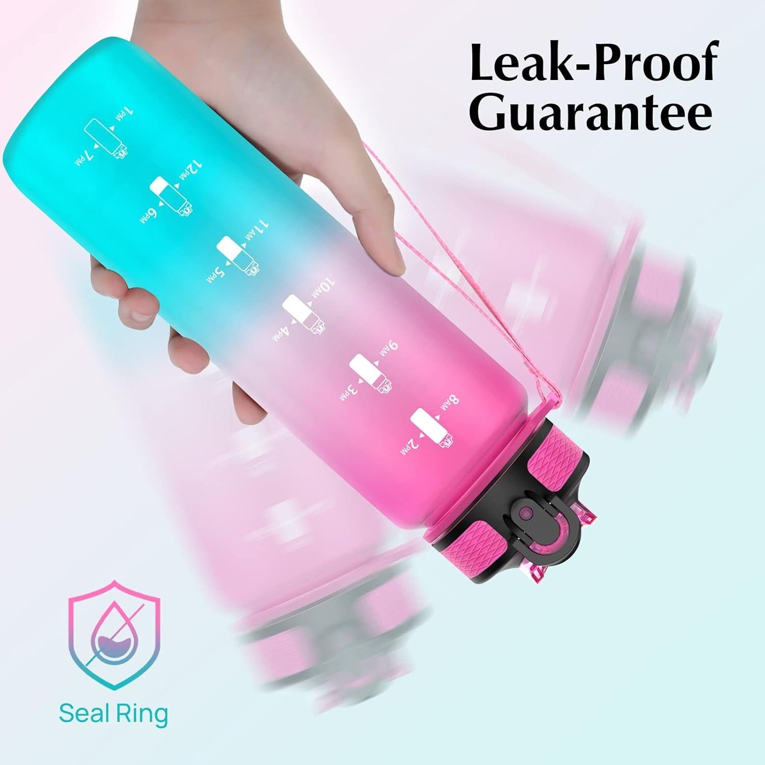 Botella de Agua Reutilizable EYQ 0.91L con Marcador de Tiempo