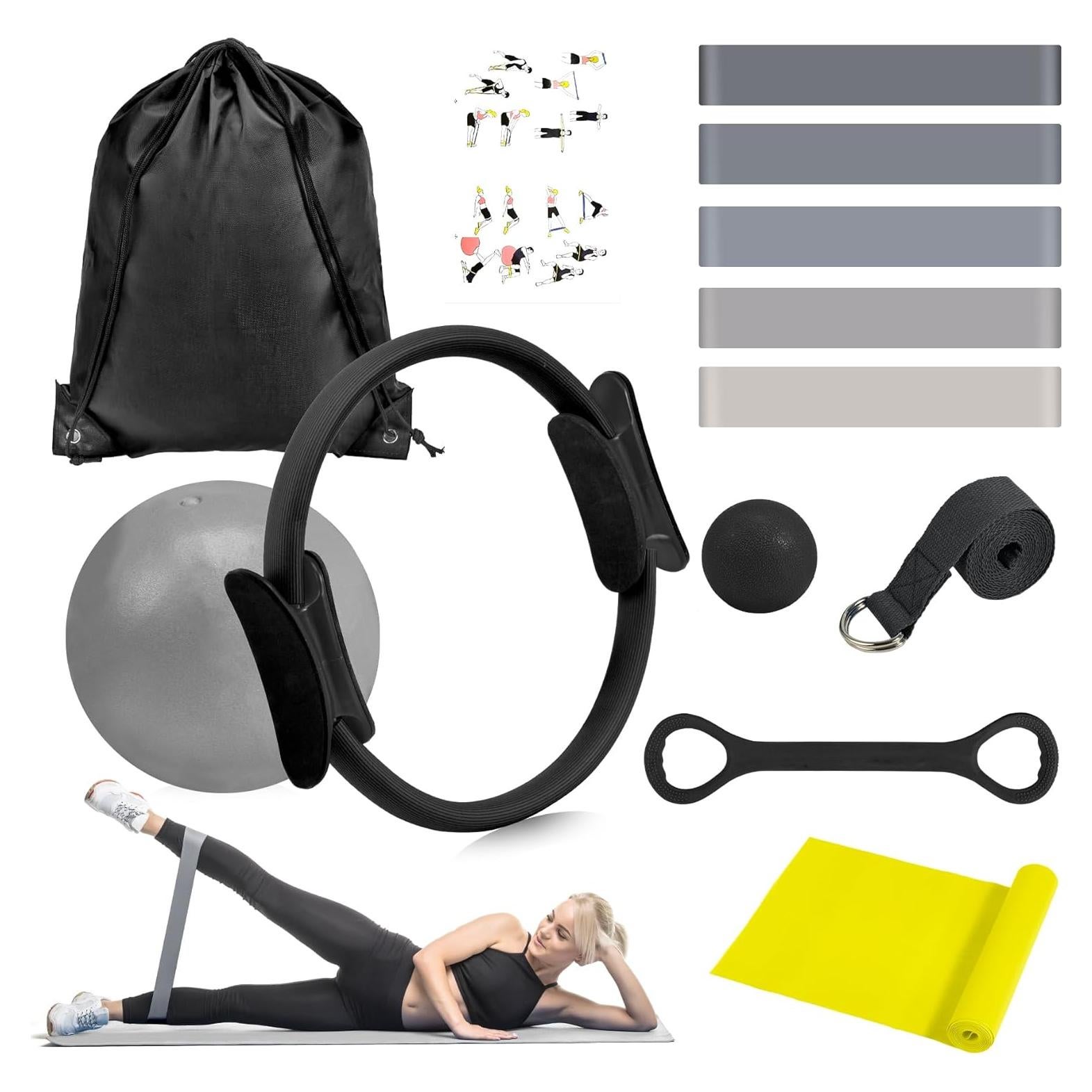HASHMUST Kit de Anillo de Pilates 12 PCS para Entrenamiento en Casa