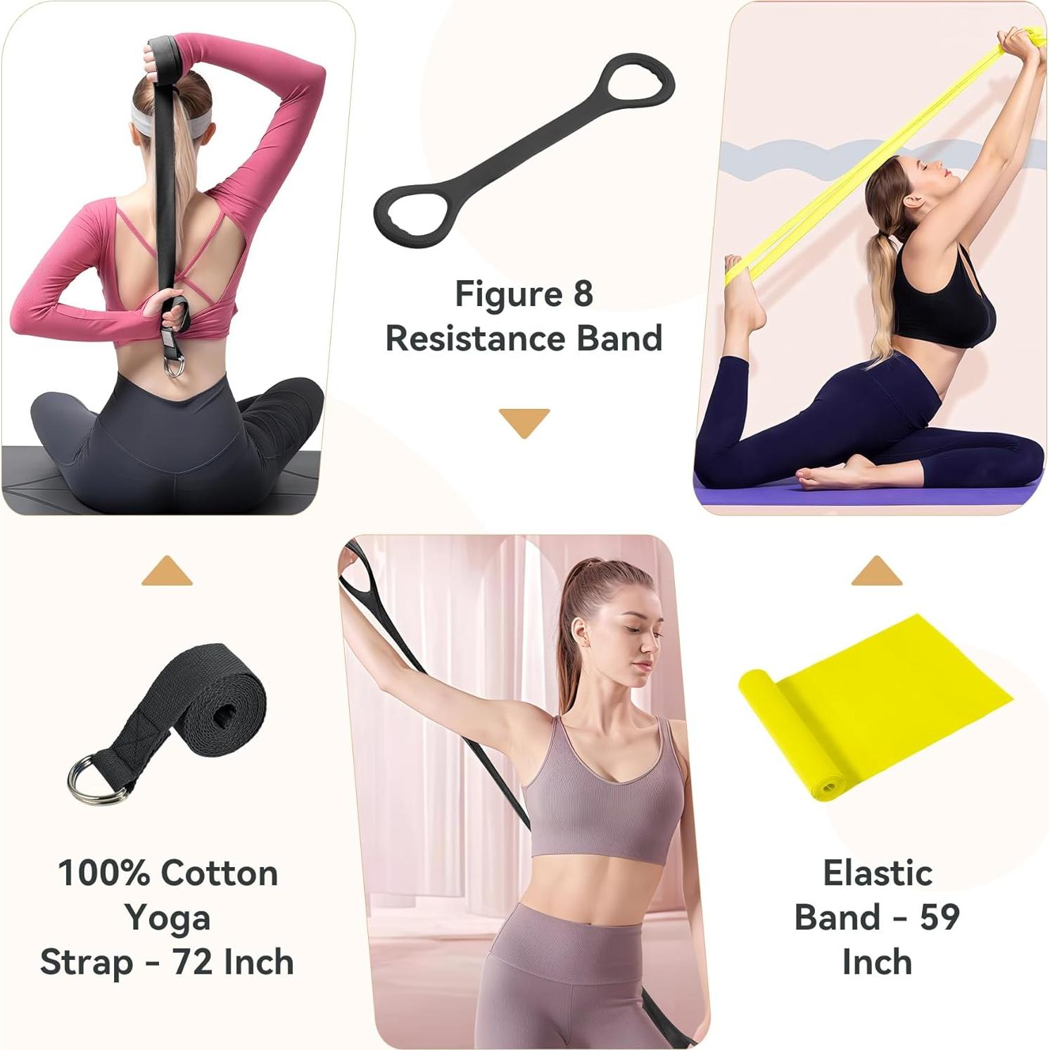 HASHMUST Kit de Anillo de Pilates 12 PCS para Entrenamiento en Casa