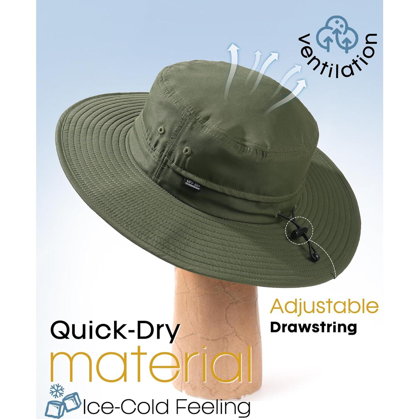 Sombrero Plegable FURTALK Unisex Ala Ancha UV 50+ Verde Militar