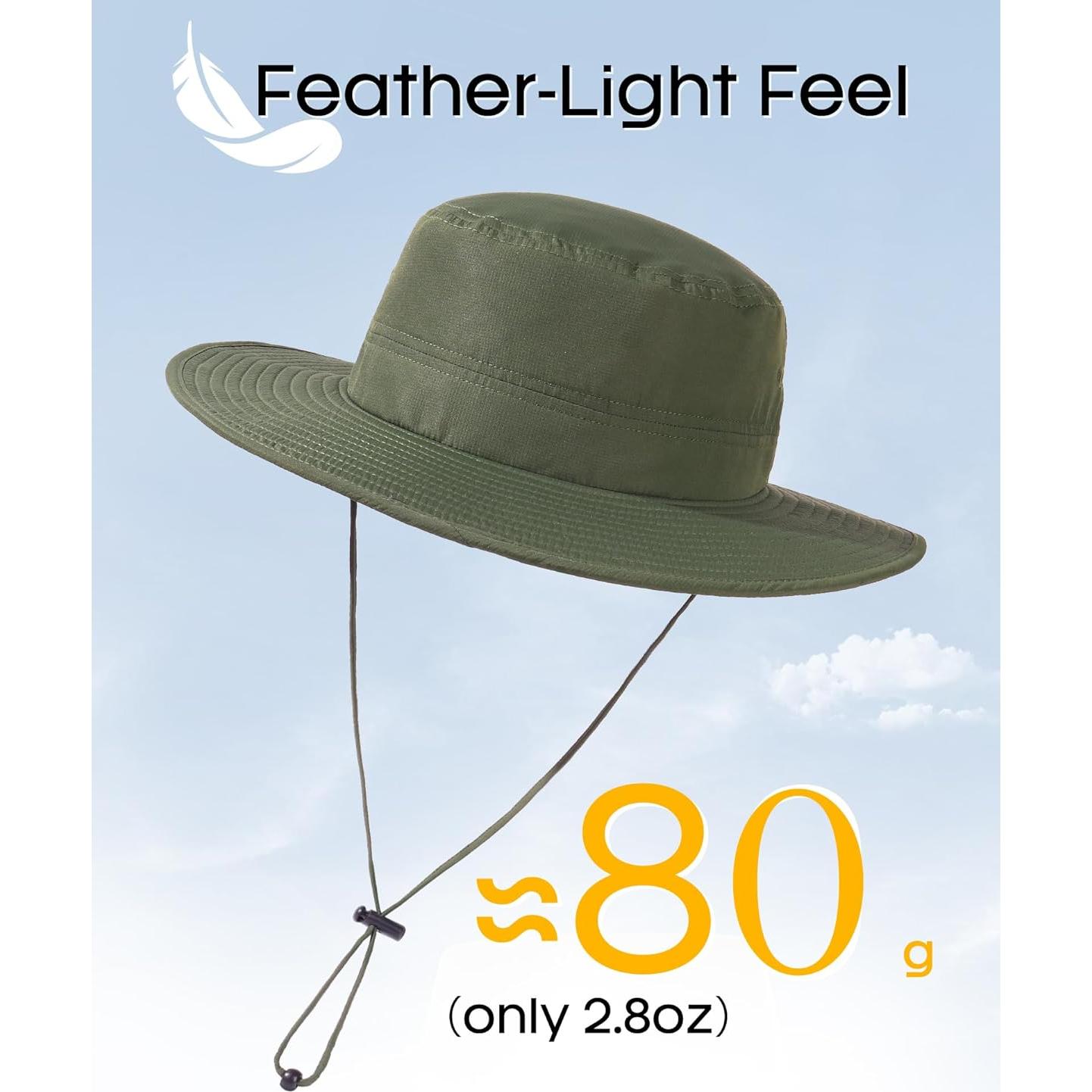 Sombrero Plegable FURTALK Unisex Ala Ancha UV 50+ Verde Militar