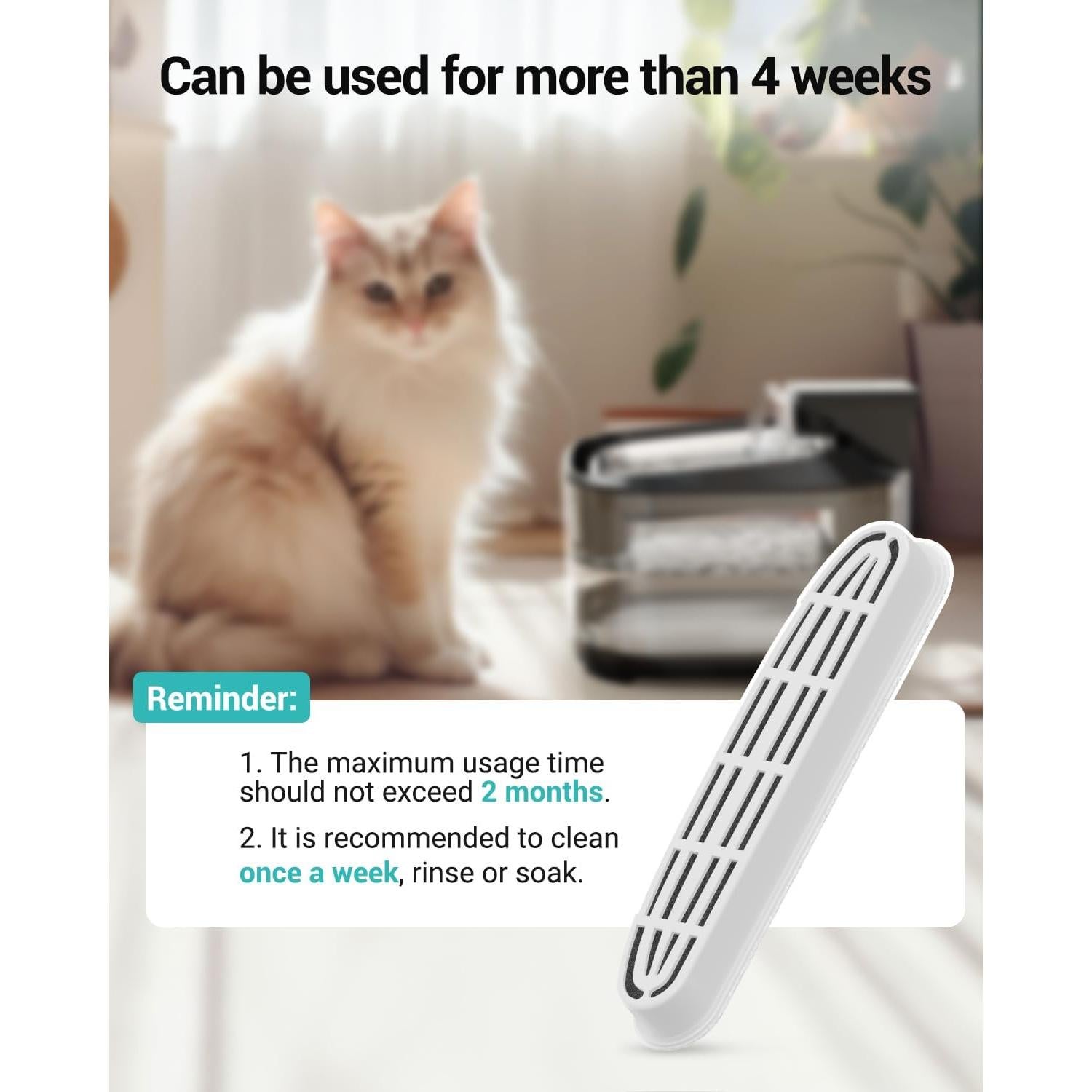 Filtros de Reemplazo FT999 Villabliss para Fuente de Agua Gatos - 8 Piezas