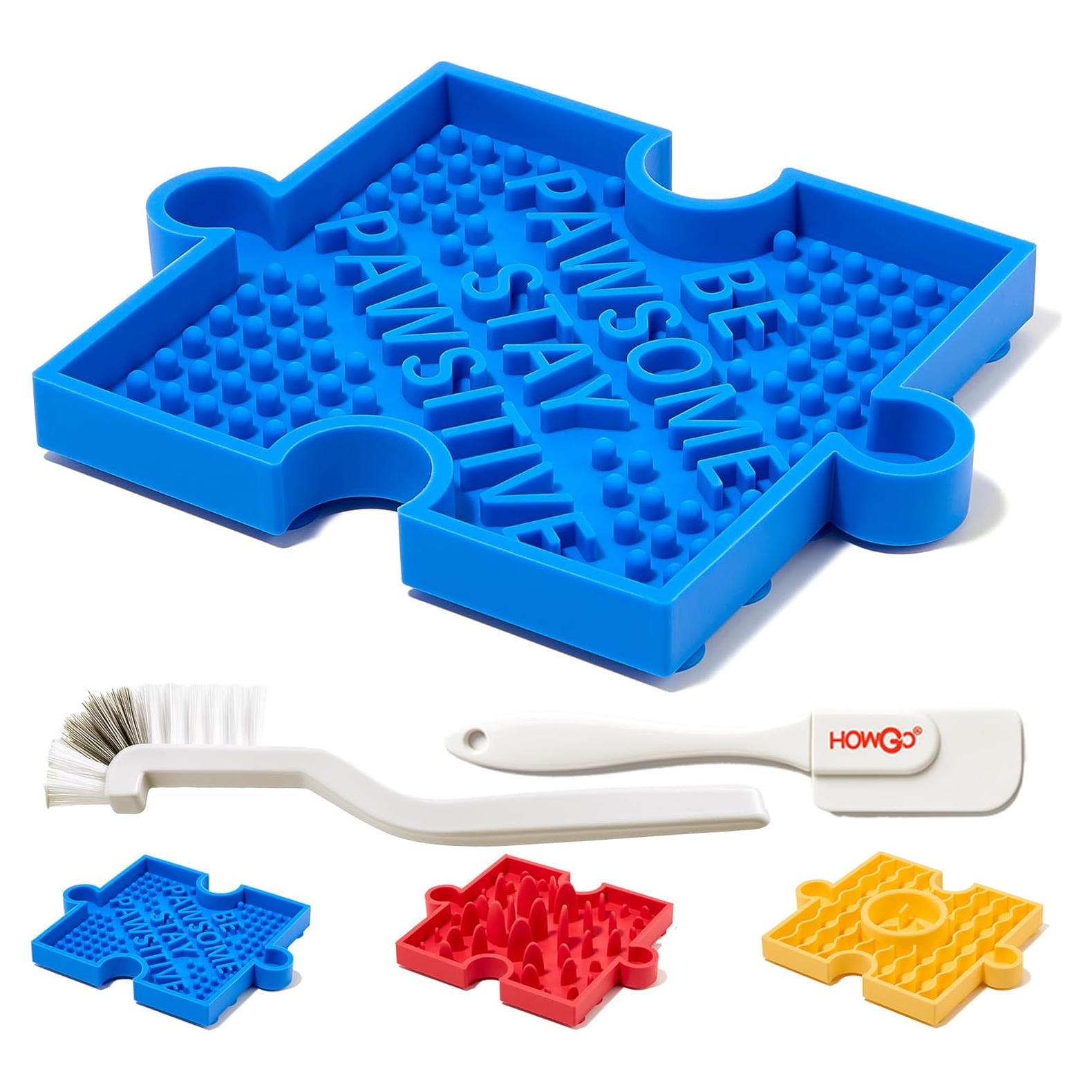 Alfombra Lenta para Perros HowGo Azul Antideslizante 27x20cm