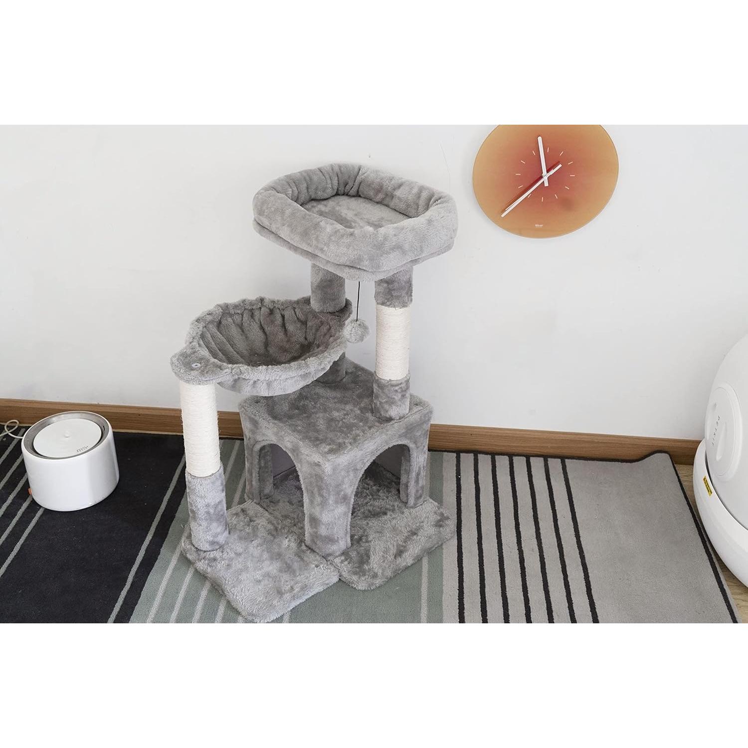 Árbol para Gatos Pesofer Gris Claro con Poste de Rascado 73.66 cm