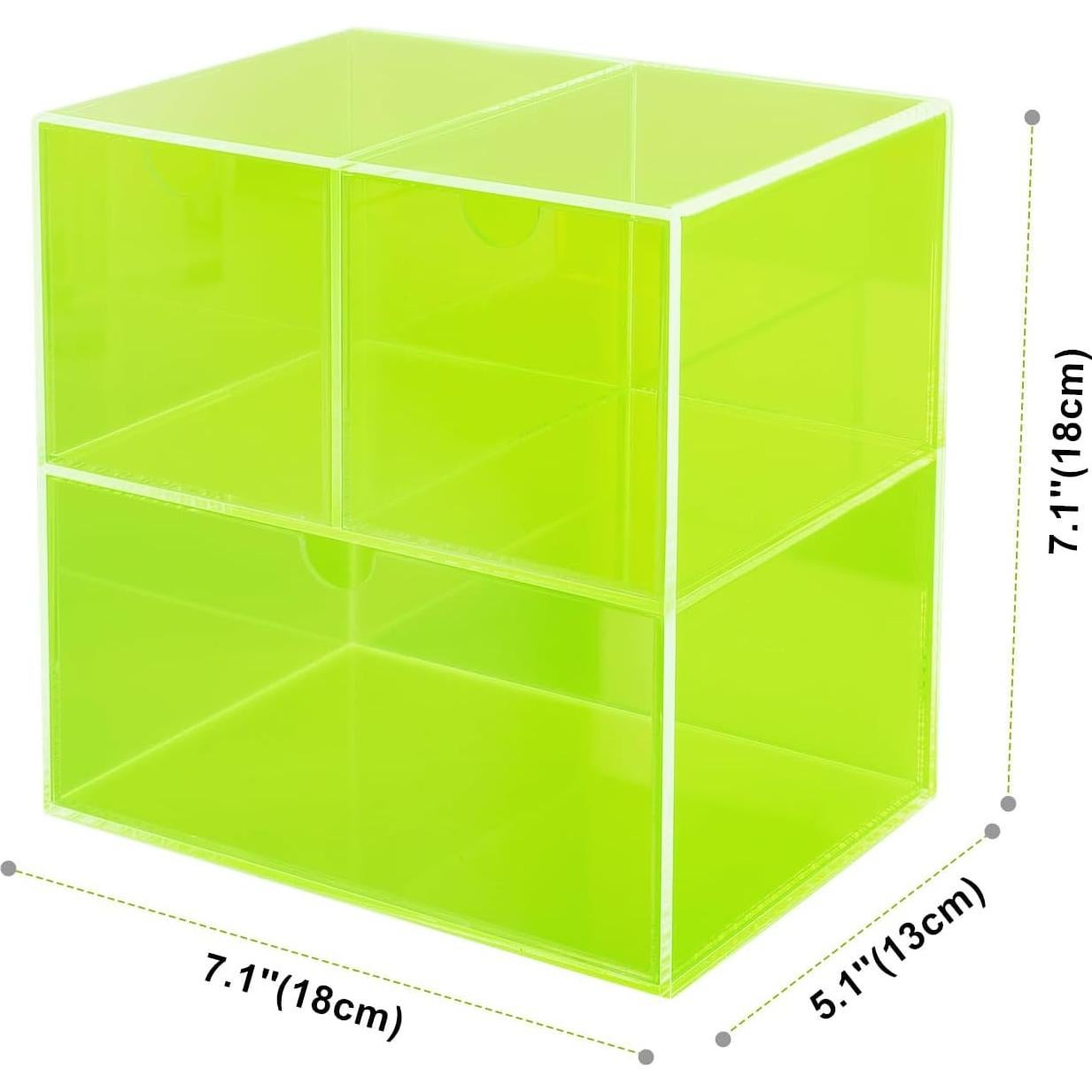 Organizador de Escritorio Gelite Acrílico Verde Neón 3 Cajones
