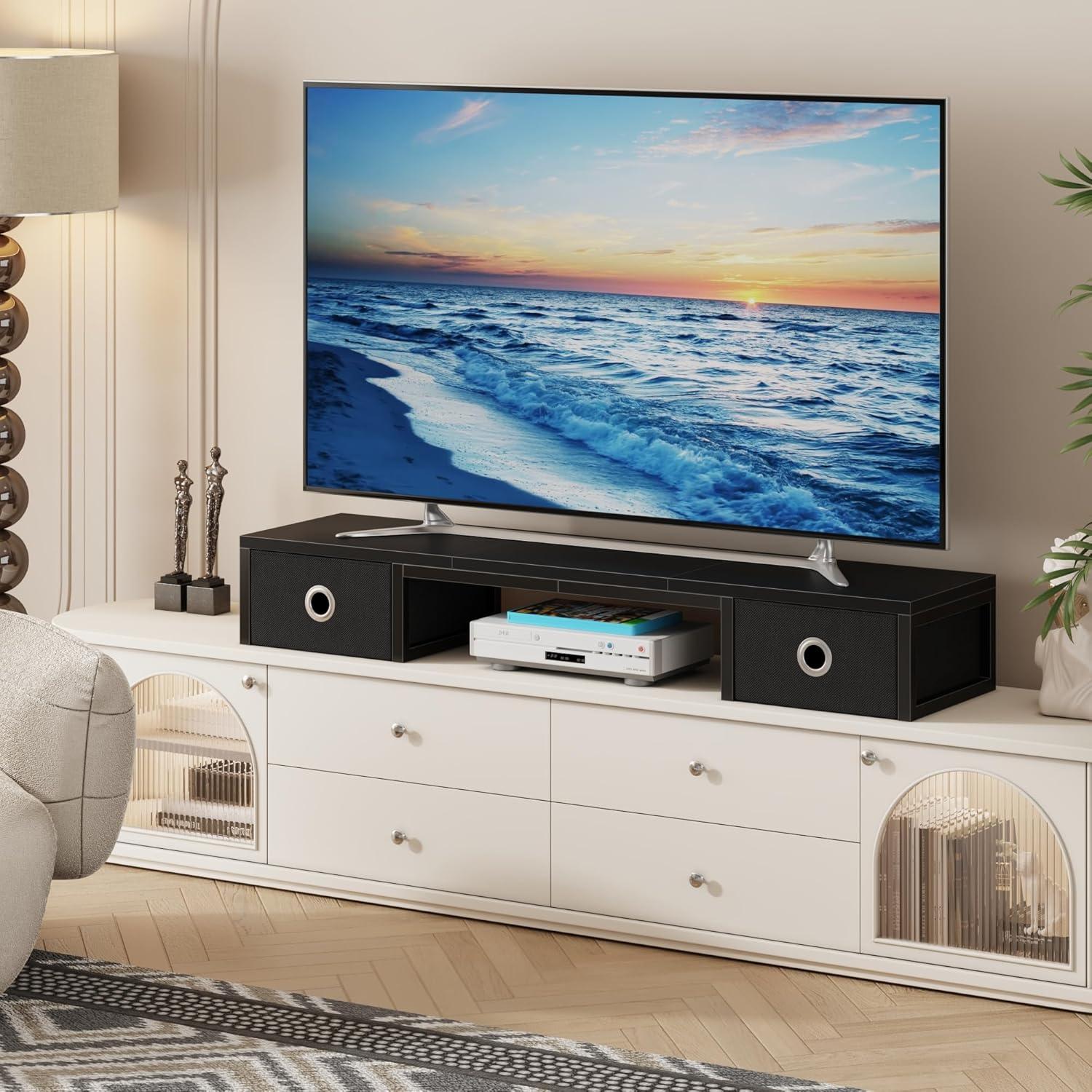 Riser Elevador de TV Negro YAOHUOO 32-60" con Cajones