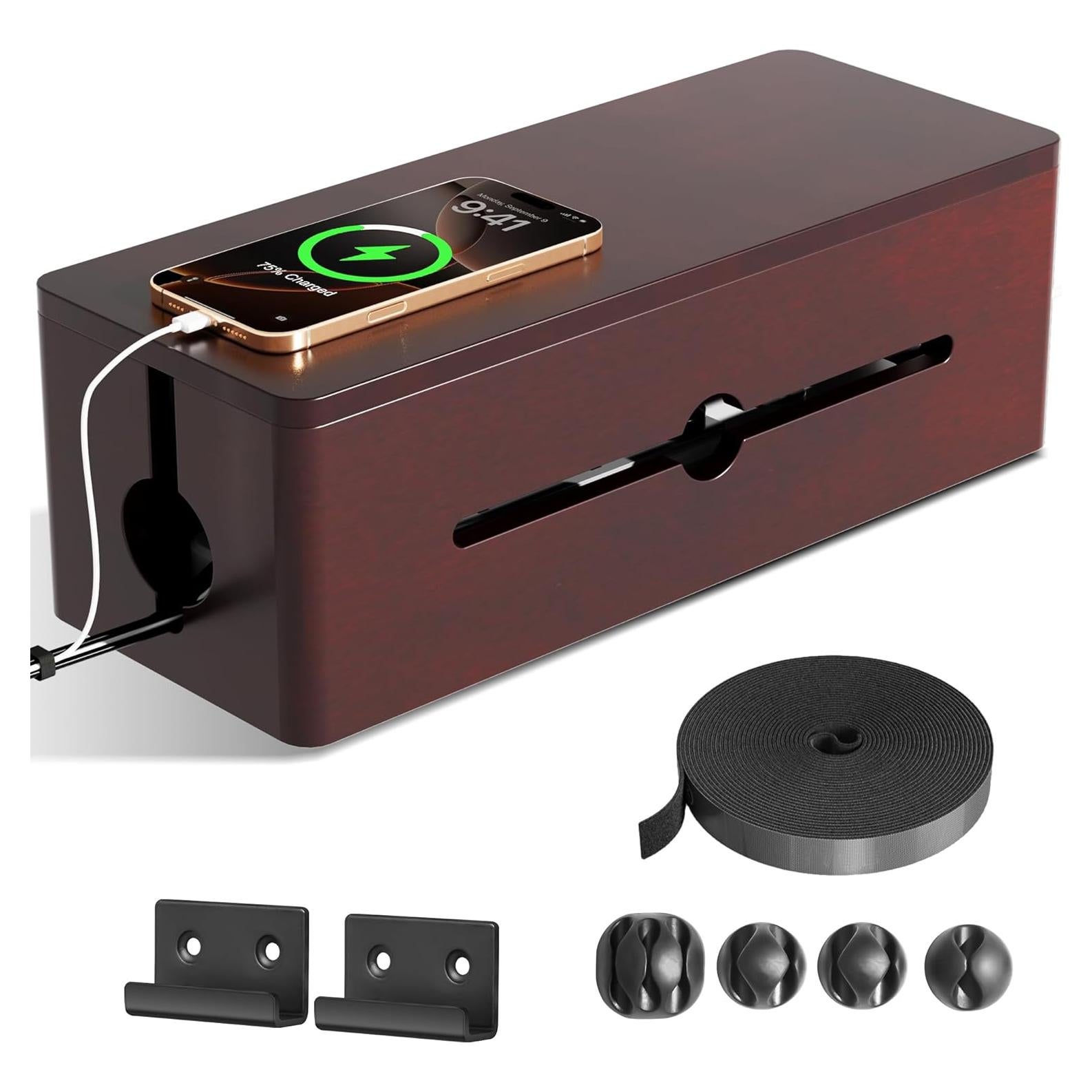 Caja Organizadora de Cables Grande Cinati 40.1 cm Madera