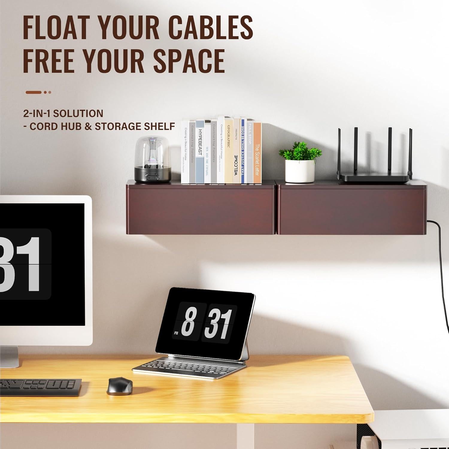 Caja Organizadora de Cables Grande Cinati 40.1 cm Madera