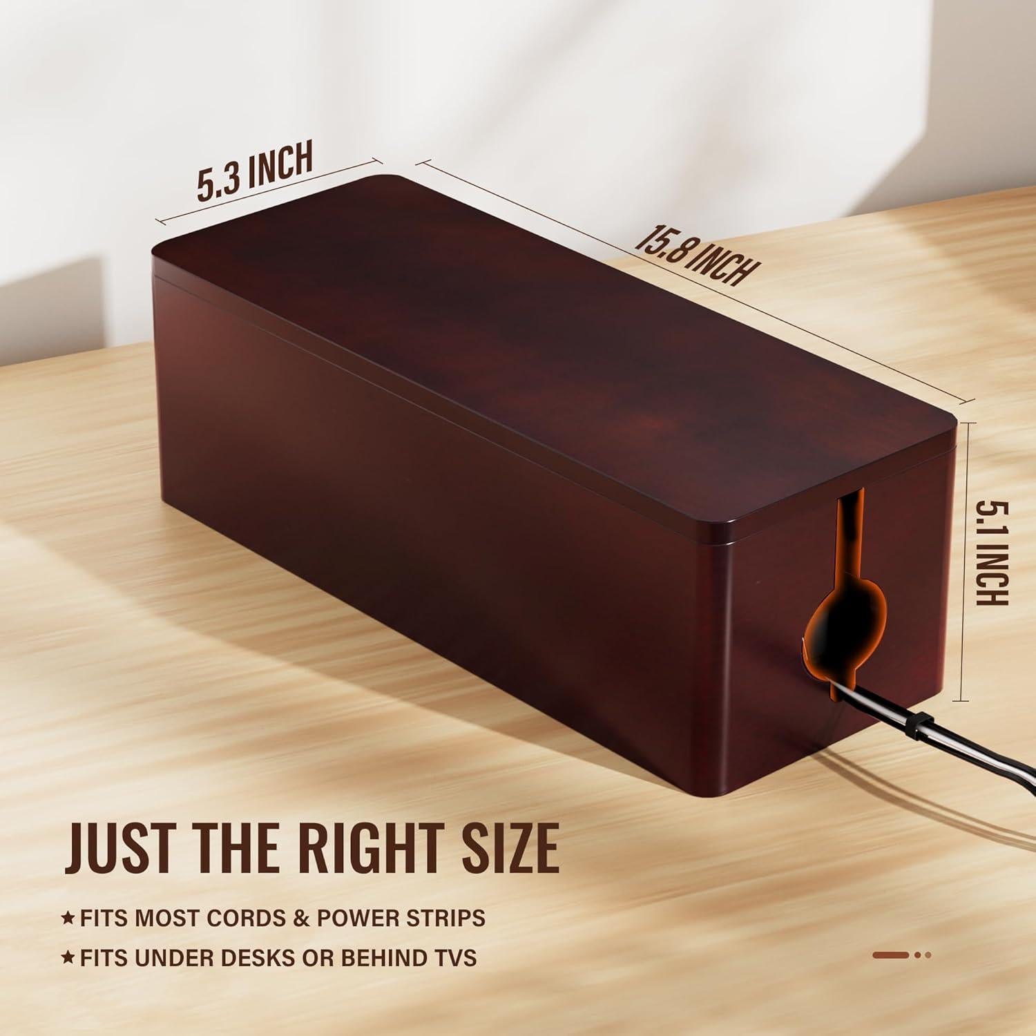 Caja Organizadora de Cables Grande Cinati 40.1 cm Madera