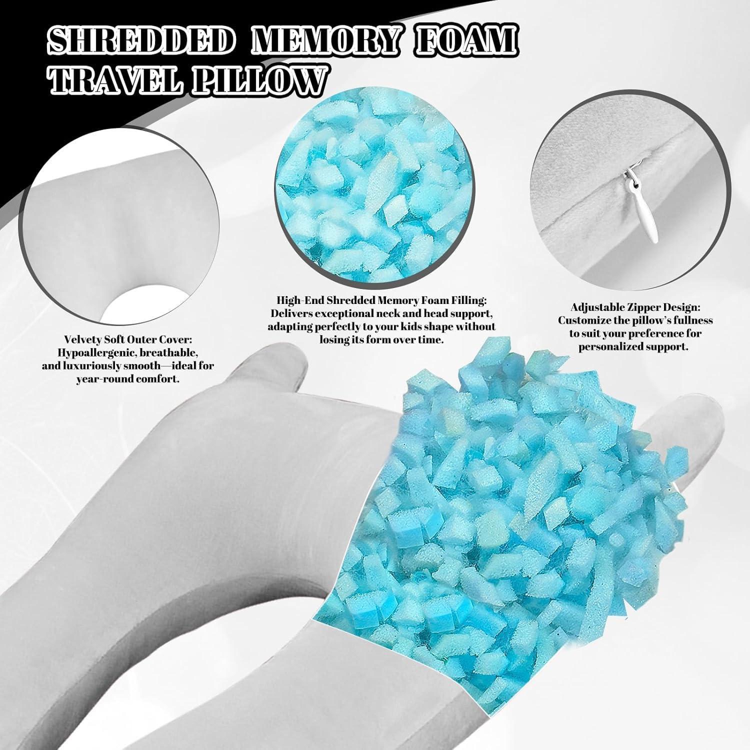 Almohada de Coche para Niños CroYumert - Espuma Viscoelástica Gris