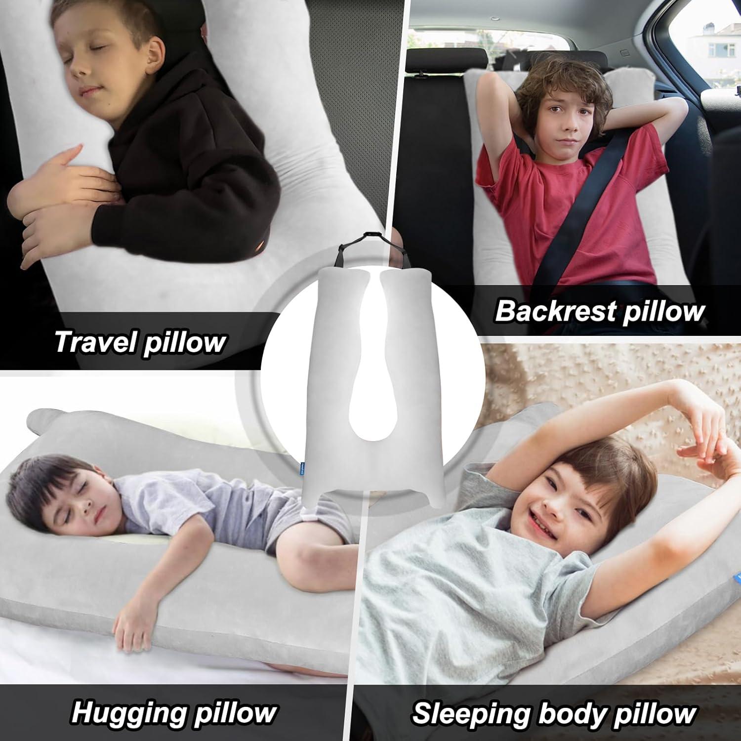 Almohada de Coche para Niños CroYumert - Espuma Viscoelástica Gris