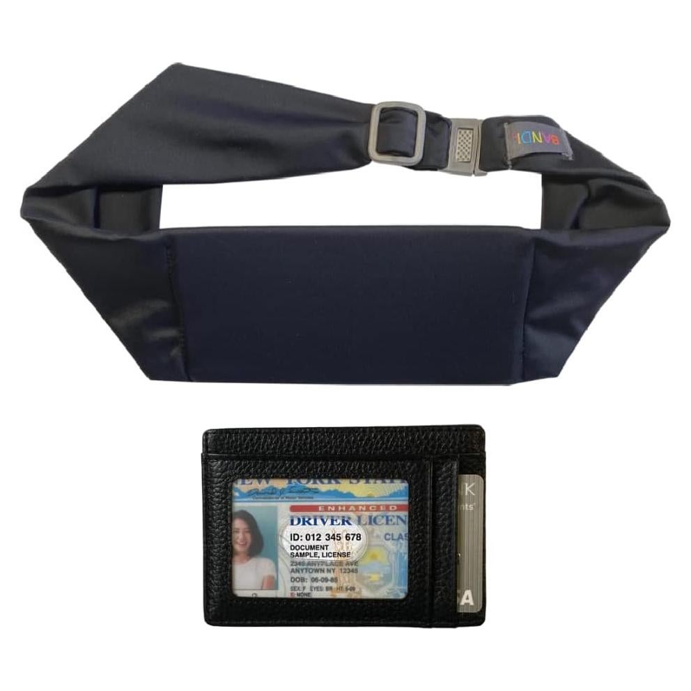 Cinturón con Bolsillos BANDI para Mujeres - Negro, Ajustable, Bloqueo RFID